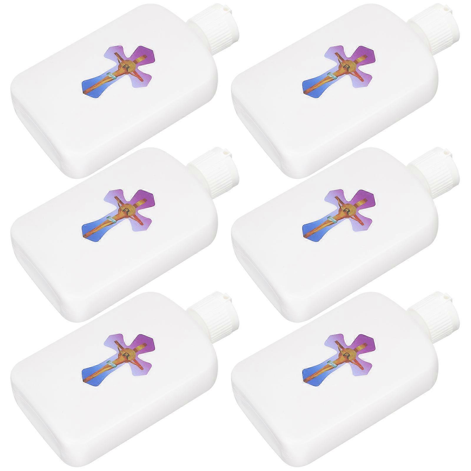 6pcs Refillable Holy Water Bottles Catholic Christian Decorative Containers Elegant Cross Design for Home Travel Festivals Daily Use