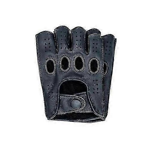 Halbfinger Leder Atmungsaktive Fahrhandschuhe für Herren