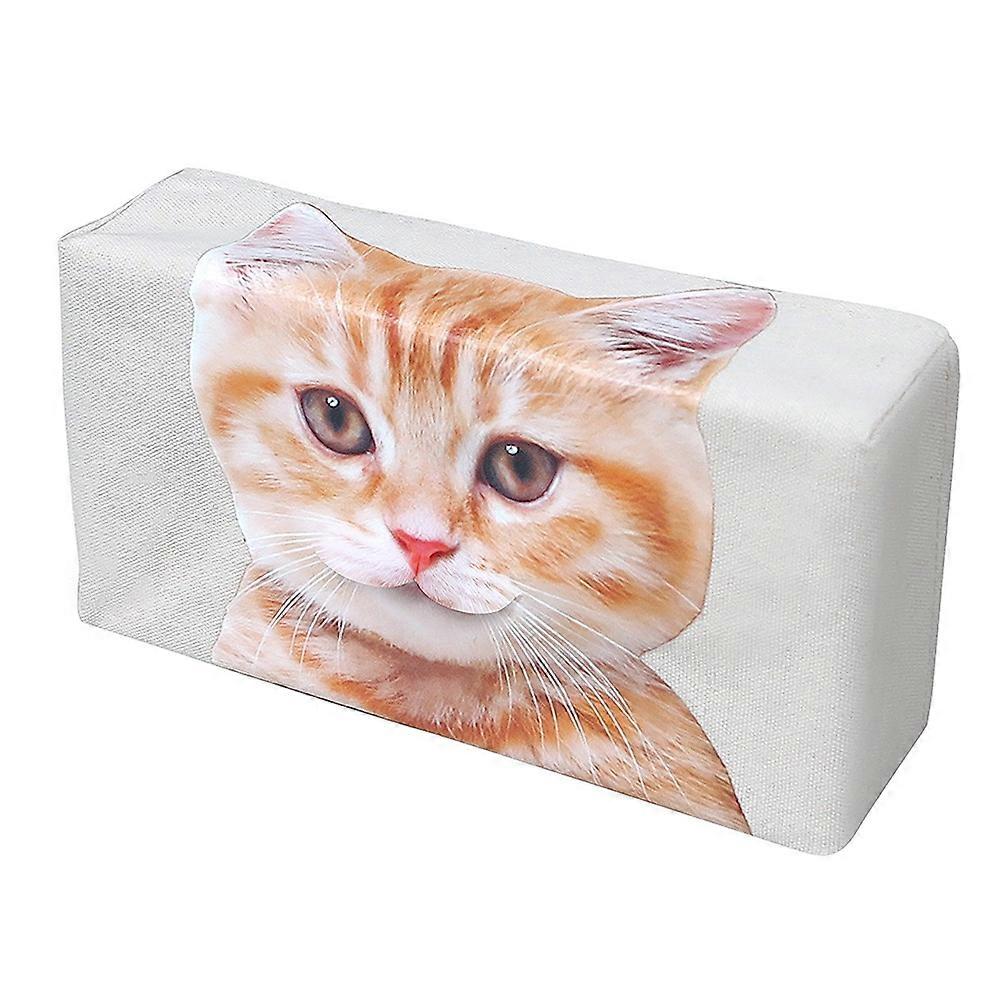 Tissue Box Dispenser Cat Pattern Stylish Design Multi-Colored 24*12*6.7 Cm Paper Organization 1Pcs