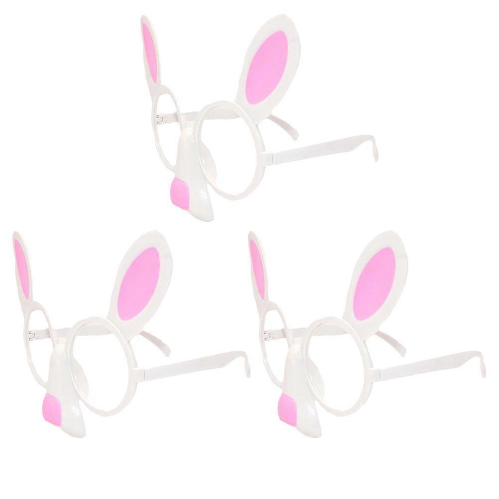 Bunny Glasses Party Favors Round Photo Props Assorted Color 3Pcs