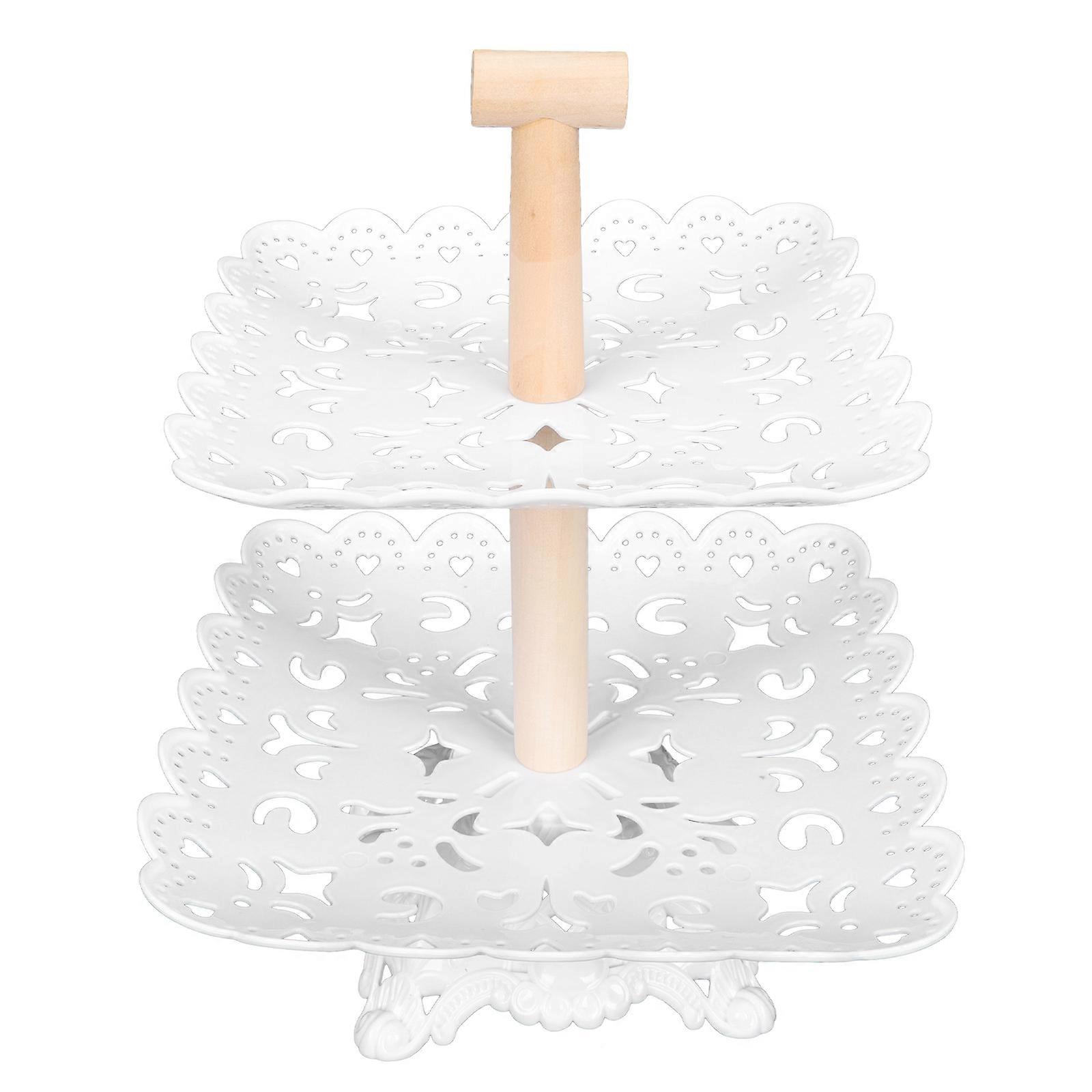 Dessert Display Stand European Style Multi Layer Cake Tray Home Supplies 30x23cm Lattice Hollow 1Set