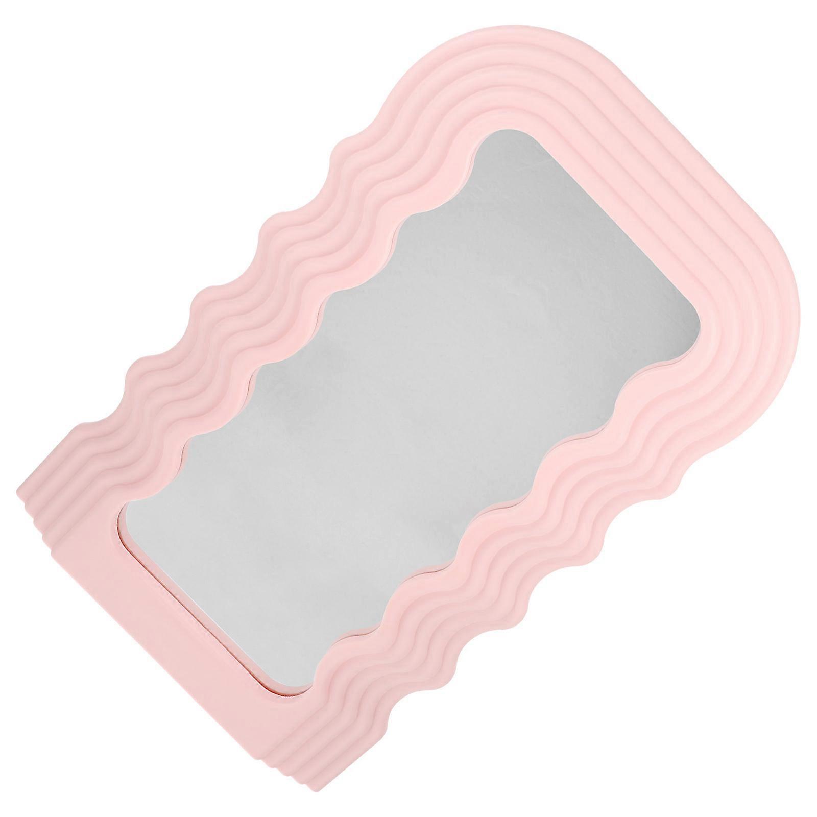 Vanity Bedroom Mirror Wall Mounted Small Mirror Plastic Glass Bathroom 1Pcs