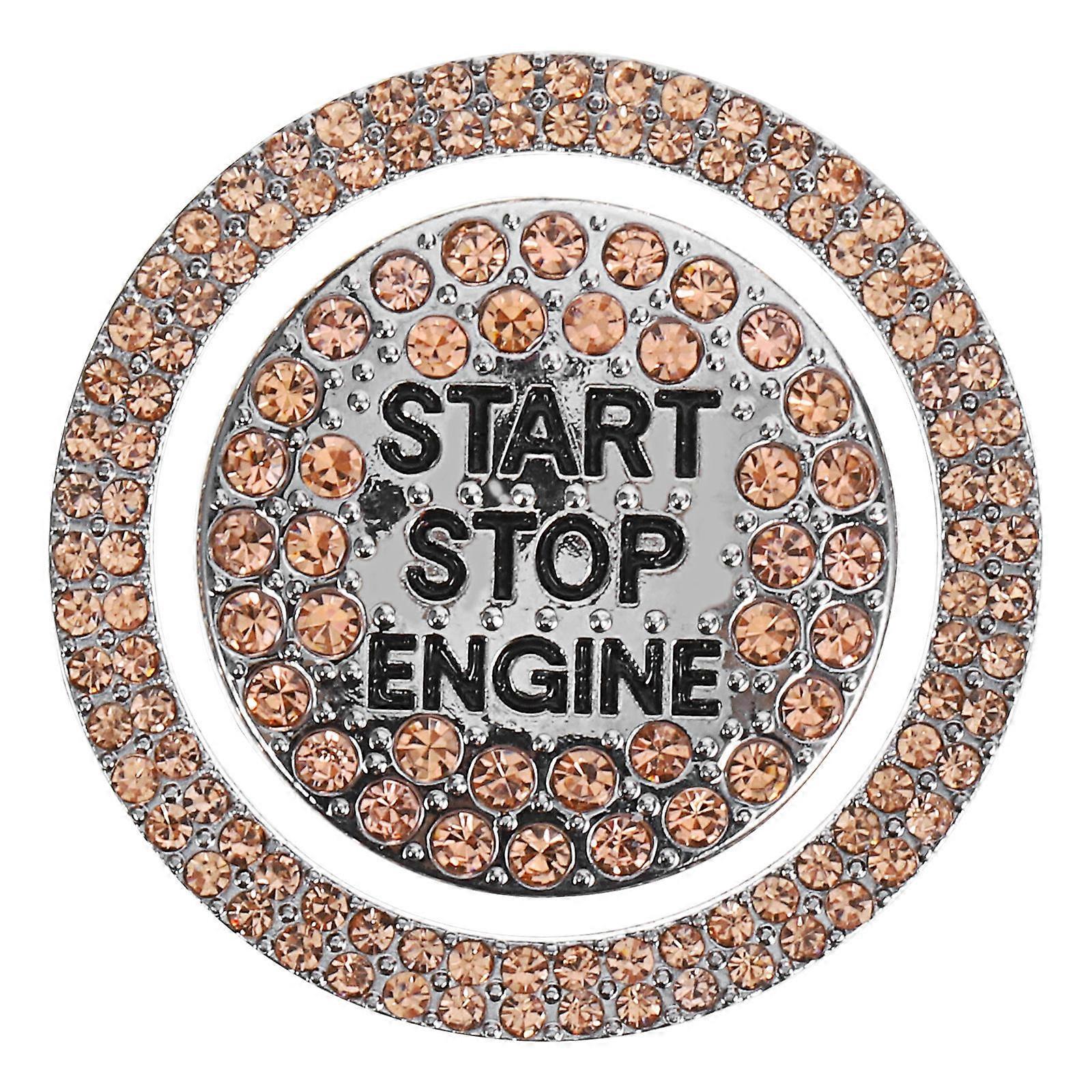 Deko Auto Innenraum Car Engine Ring Ignition Button Cover Car Owners Round Bling Design 1Set