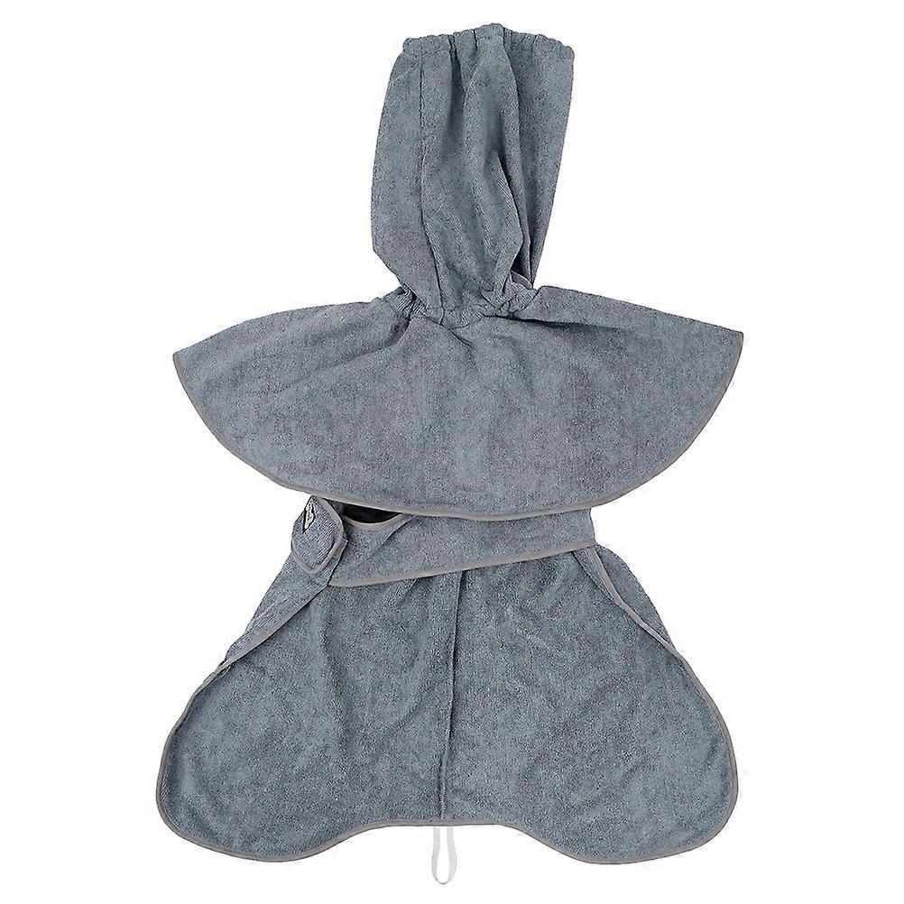 Pet Grooming Towel With Tail Rubber Band Adjustable Grey M 1Set
