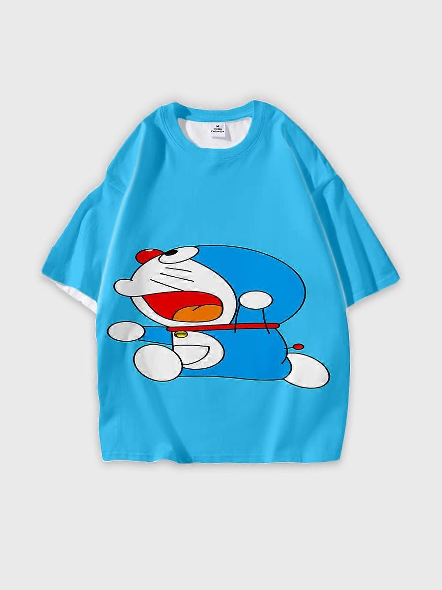 T-shirt round neck Cartoon Pattern loose short sleeve A32