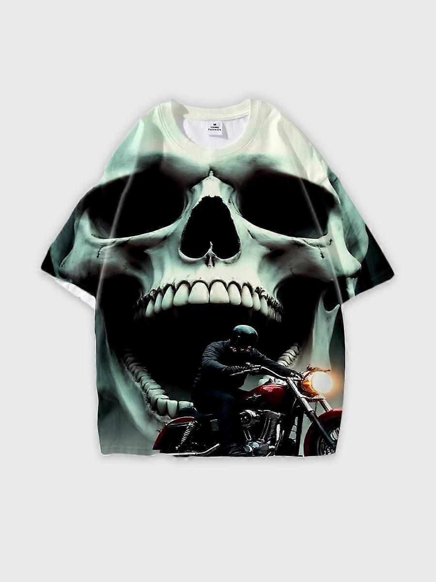 T-shirt round neck Pattern loose short sleeve E565