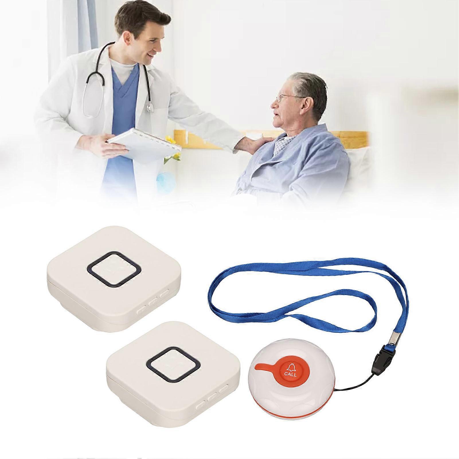 Wireless Caregiver Pager Long Distance Transmission Elderly Monitoring Call Button for Nurse Alert System 100‑240V US Plug 