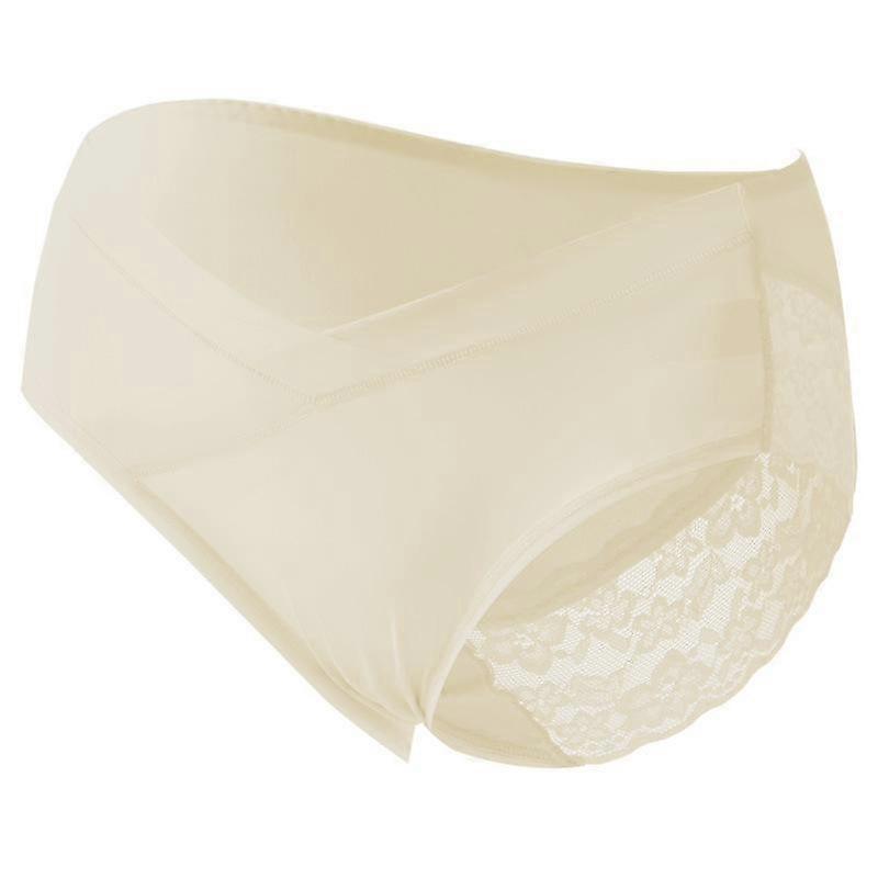 Seamless Ice Silk Underwear Low-rise Maternity Panties with High Elastic Bottom Comfortable Breathable V-shaped Support