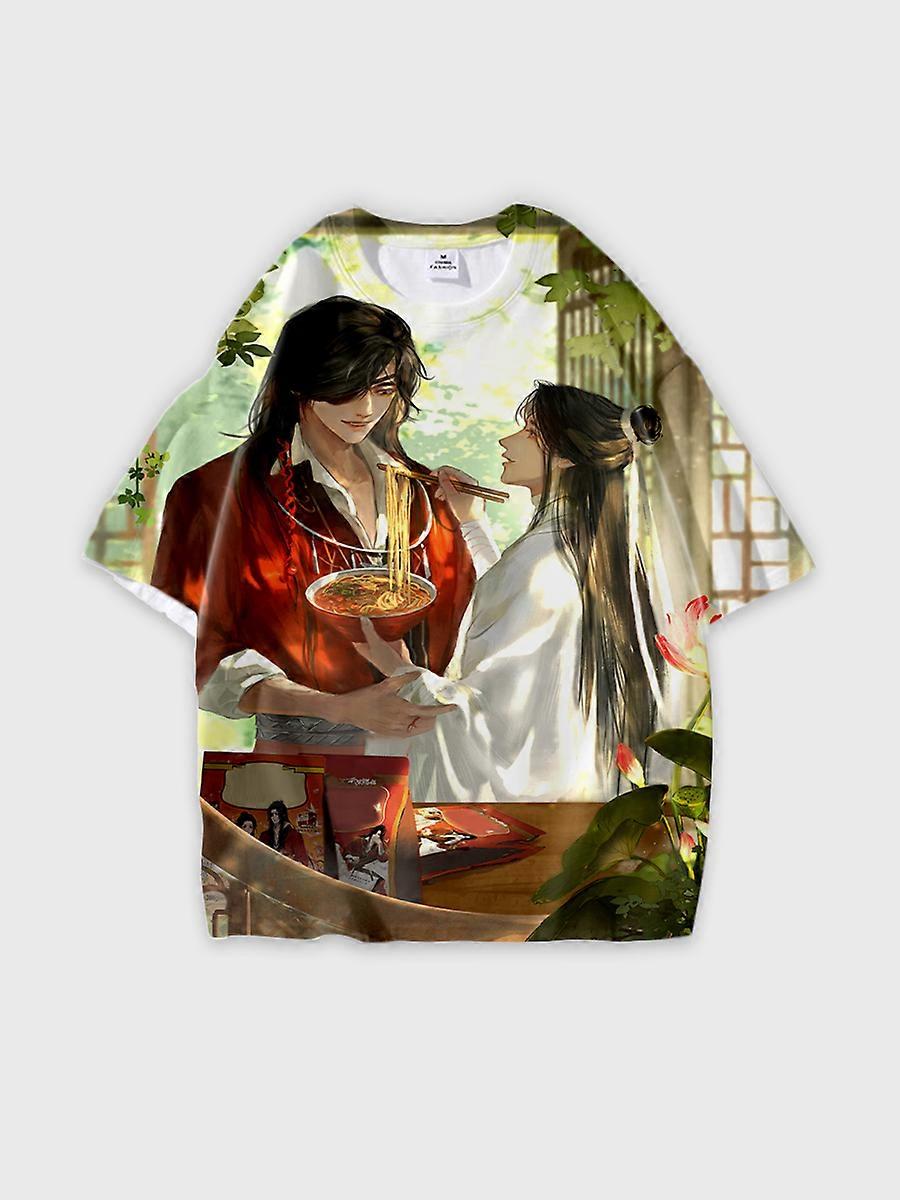 T-shirt round neck Role Pattern loose short sleeve E862