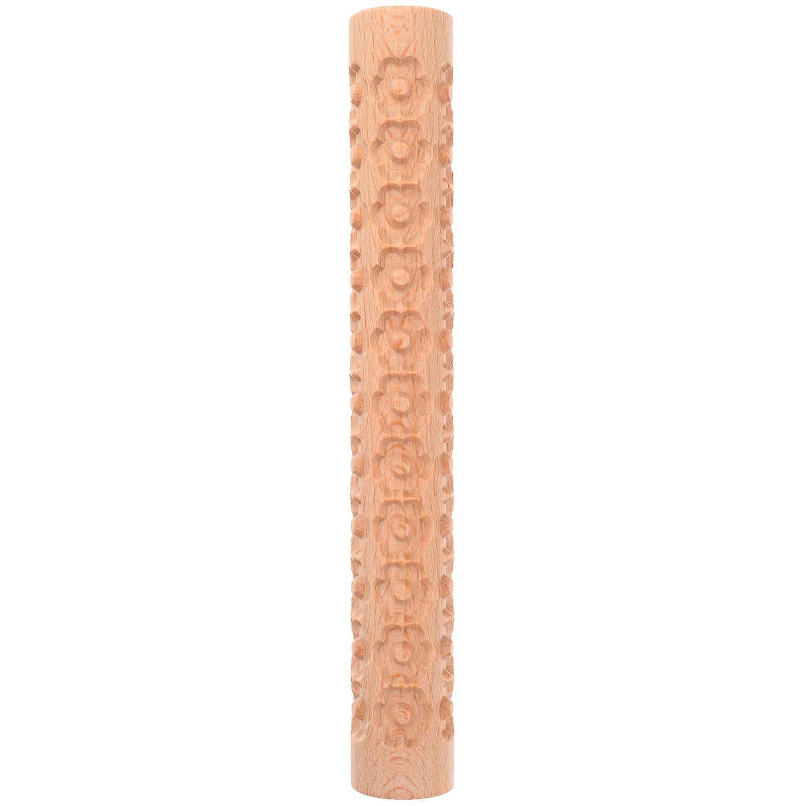Creative Plastic Clay Texture Roller for Printmaking Use Light Brown Practical and Durable 7.87 Inches