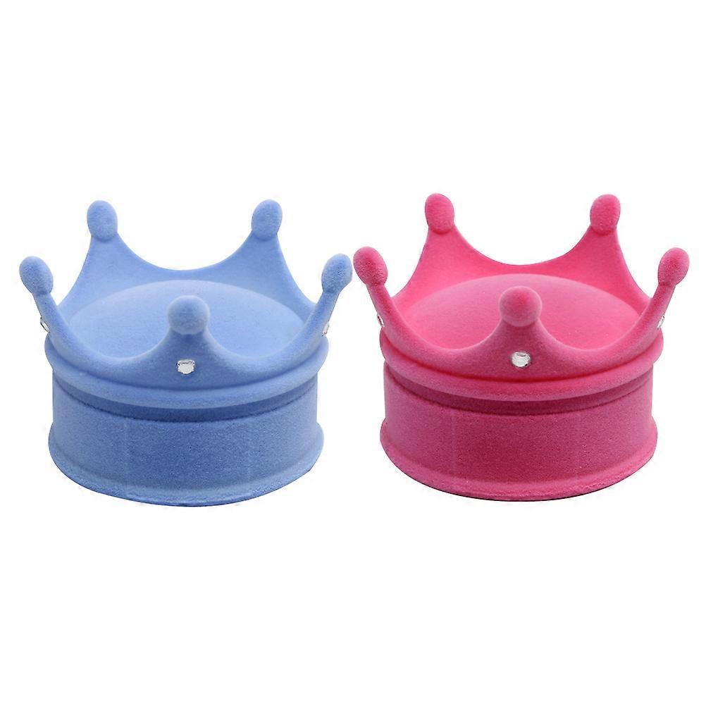 Divat 2db korona alakú fülbevaló tok könnyű tárolási megoldás női esküvői ajándékokhoz