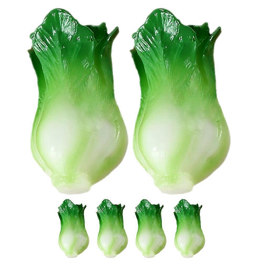 Miniature Realistic Green Vegetable Models for Decoration Easy to Use Reusable 6pcs