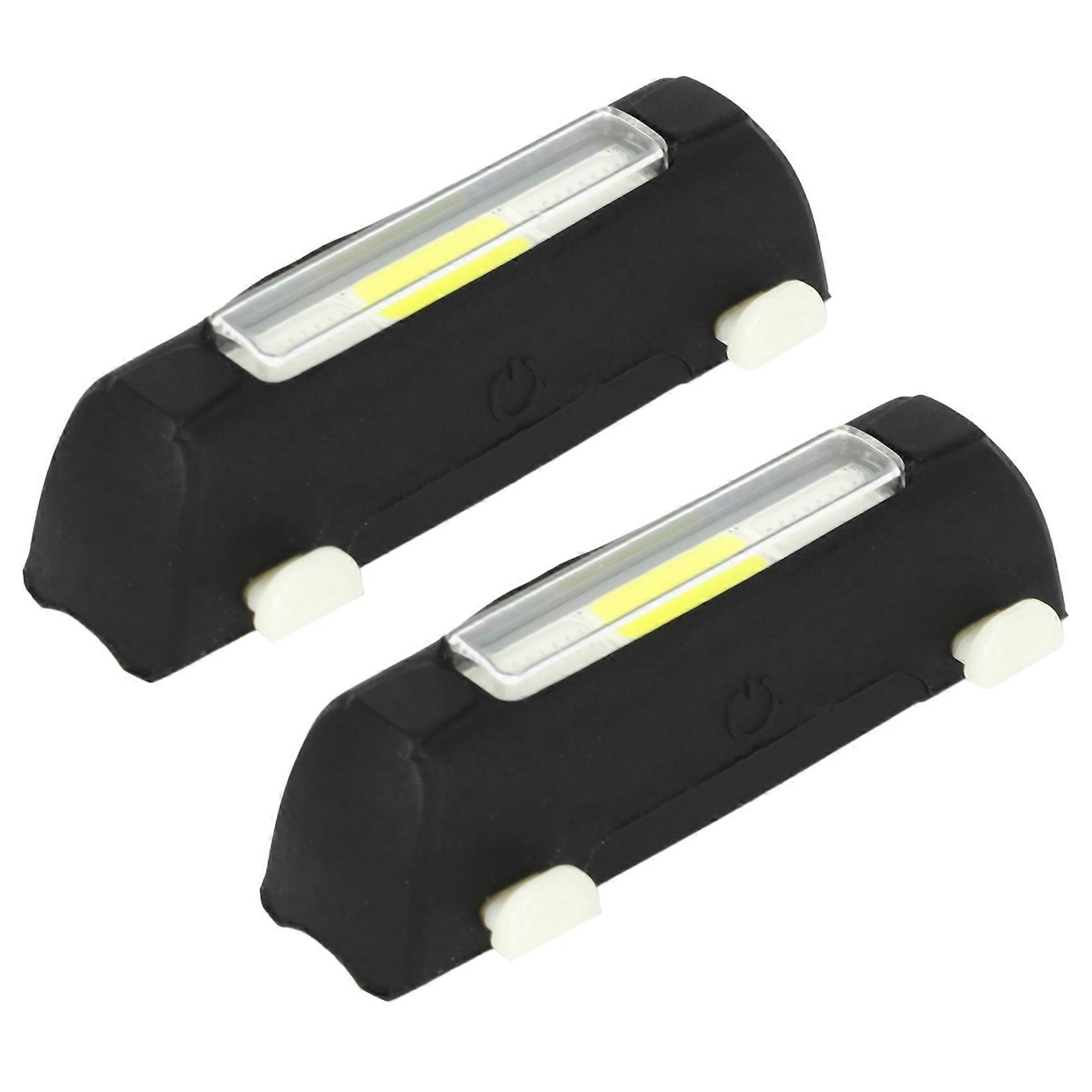 2X Bike Lights Ultra Bright Cycling Lights USB Rechargeable Bicycle Tail Light Red/Blue/White 7 Ligh