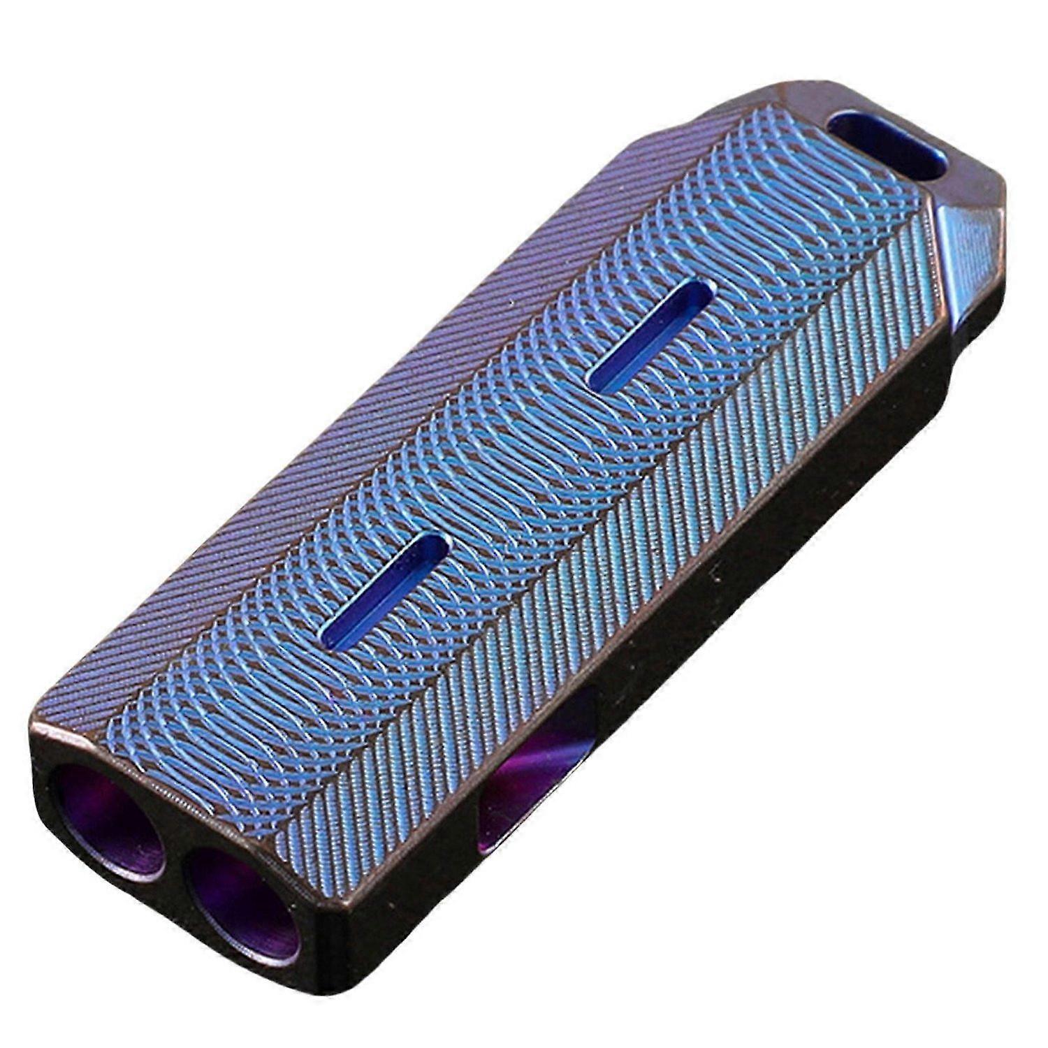 Titaniums Alloy Double Tube Whistle Outdoor High Frequency Whistle Portable Camping Tool High Decib