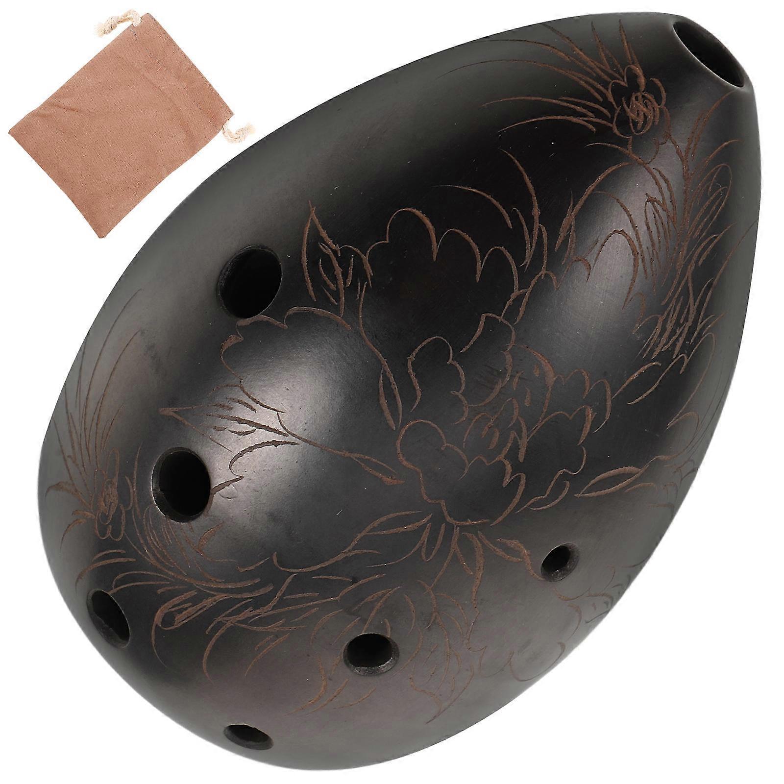 Portable Pear Shaped Pottery Xun Instrument   Beautiful Sound, Comfortable Grip, Easy to Carry for Beginners, Students and Music Lovers