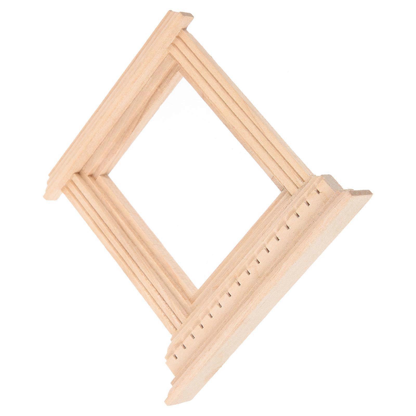 Craft Mini House Window Prop For Indoor Use And Photography Prop In Rectangular Shape With Wood Material 1Set