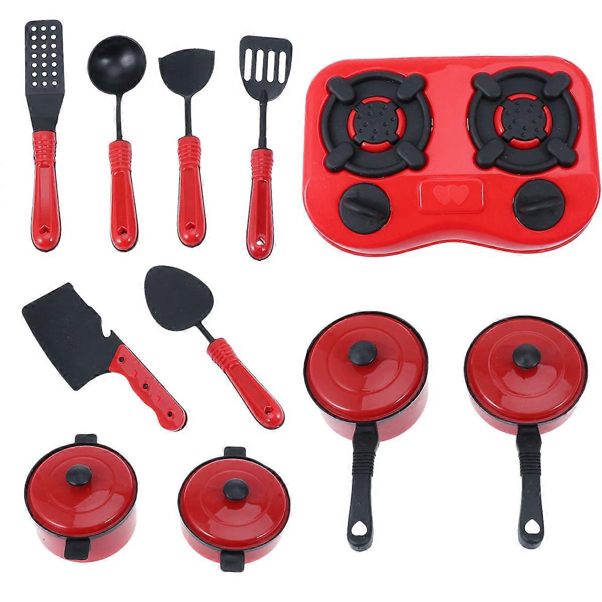 Pretend Play Cooking Toy Kids Kitchen Tools Simulation Design Various Shapes Plastic Material Development 11Pcs