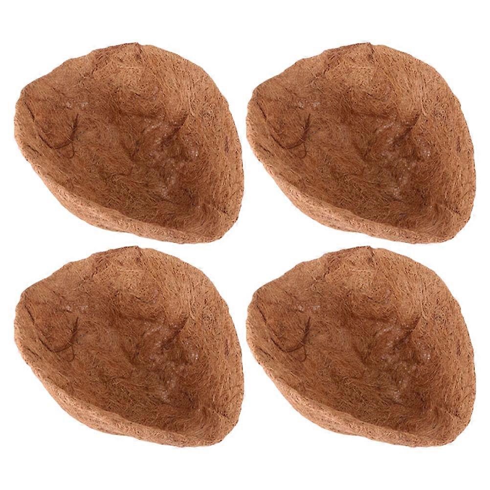 Coconut Planter Liners 4Set For Gardening Round Shape Easy To Clean Protects Pot Damage And Ensures Longterm Use