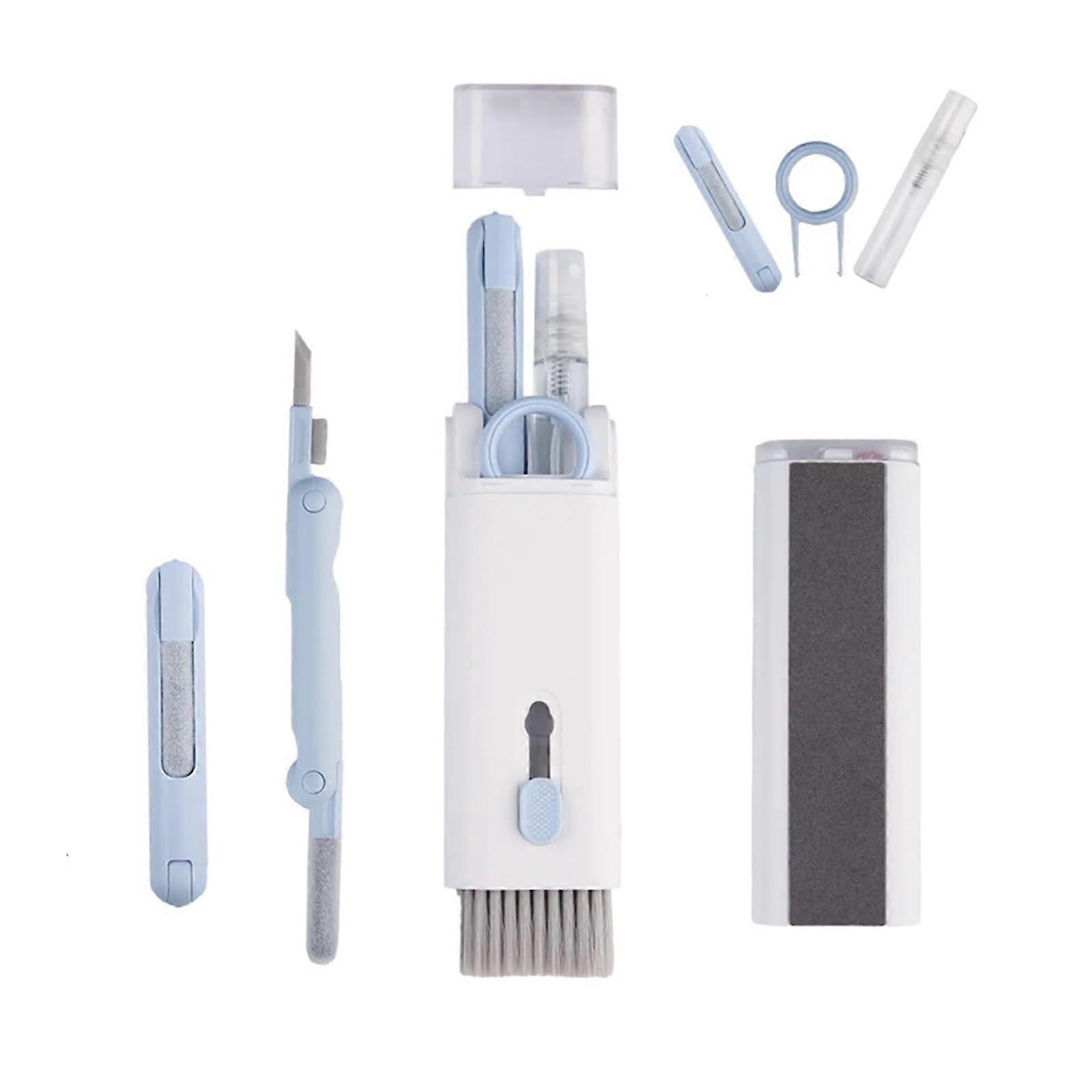 Keyboard Cleaning Brush, 7-In-1 Electronics Cleaning Set, Portable Tool For Monitor, Phone, Laptop, Headphones, Blue