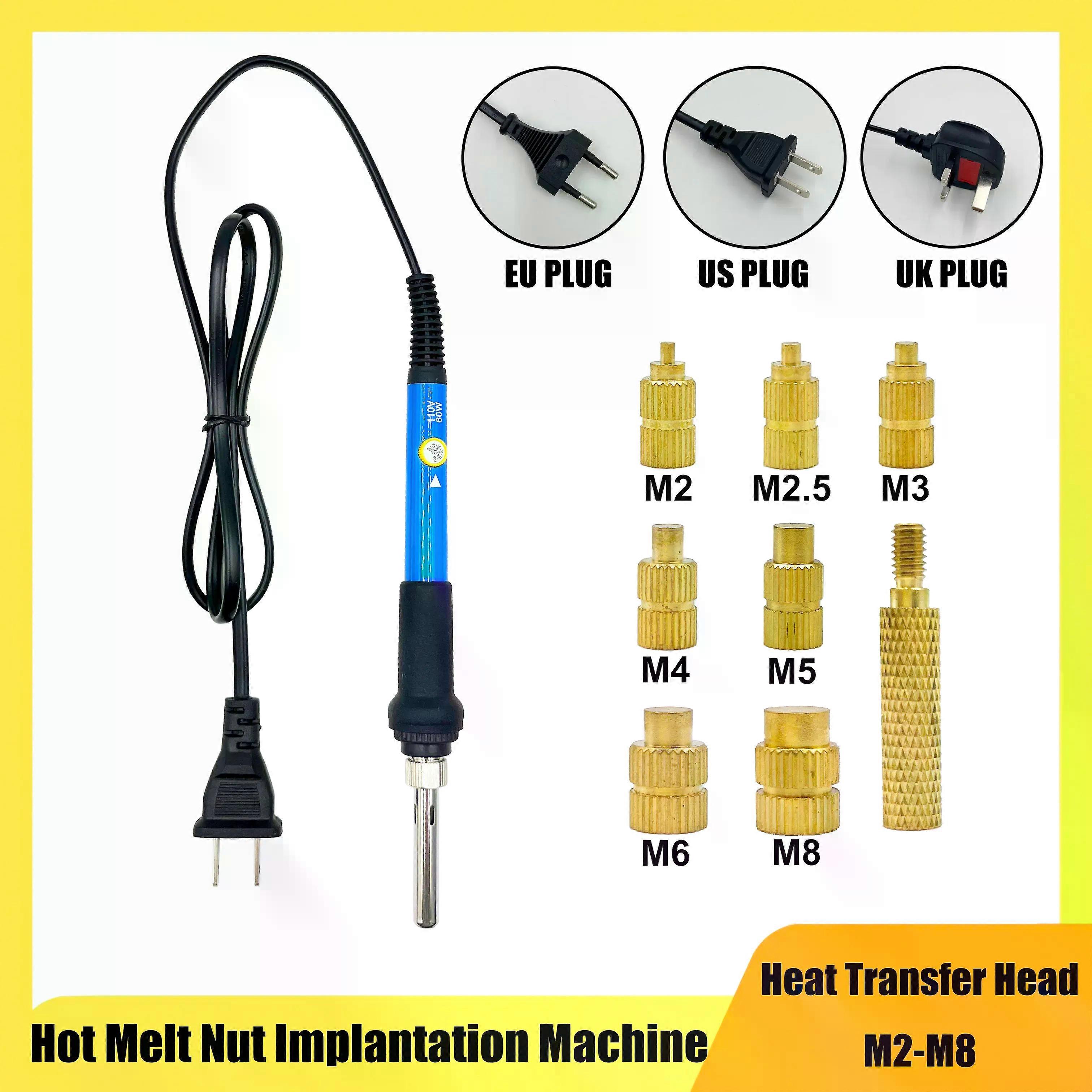 Heat Set Insert Soldering Iron Tip M2 M3 M4 M5 M6 Brass Hot Melt Inset Nut Embedded Thread Insertion Kit For Plastic 3d Printing