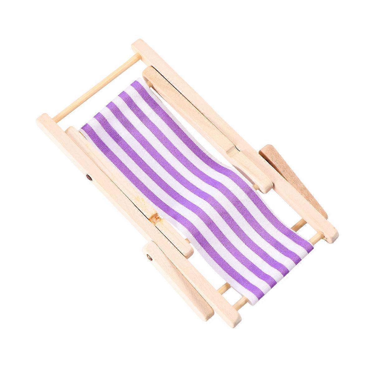Dollhouse Furniture Purple Recliner for Mini Scene Setting DIY Gift Accessory 1Pc