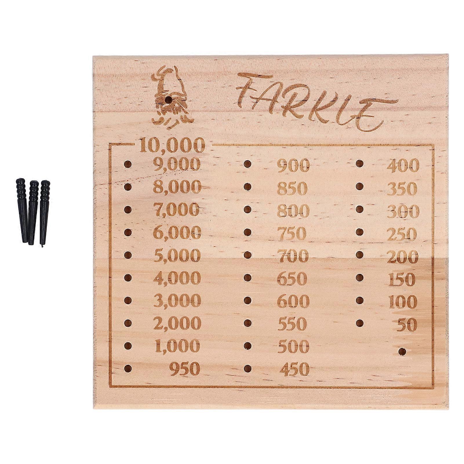 Farkle Dice Tray Improve Math Skills Wooden Classic Dice Game Tray for Family Game Square 15cm