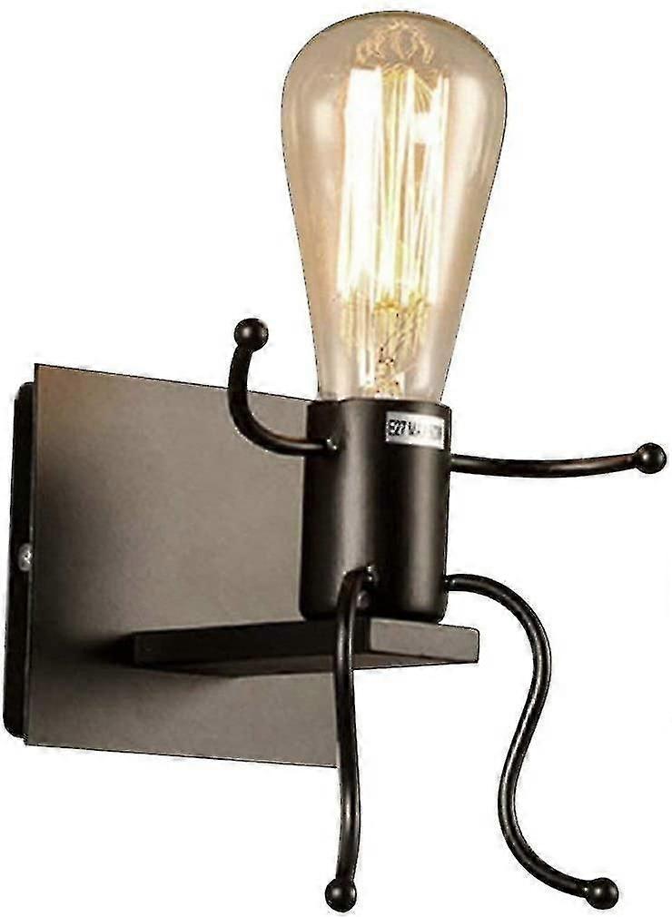 Vintage Industrial Robot Wall Lamp with E27 Socket  Retro Home Decor