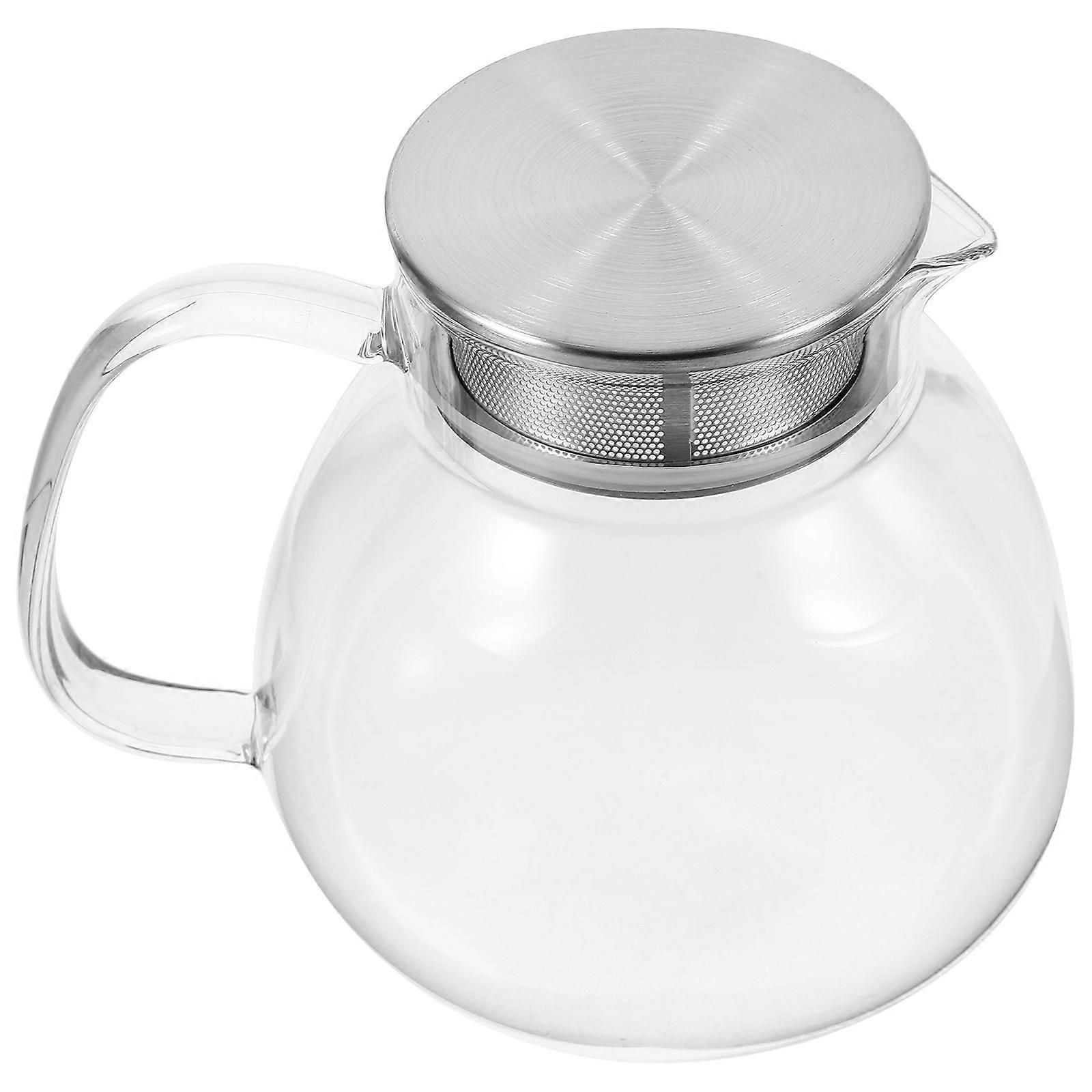 Large Glass Teapot with Infuser Design for Home Use Transparent Handheld Tea Kettle 1000ml