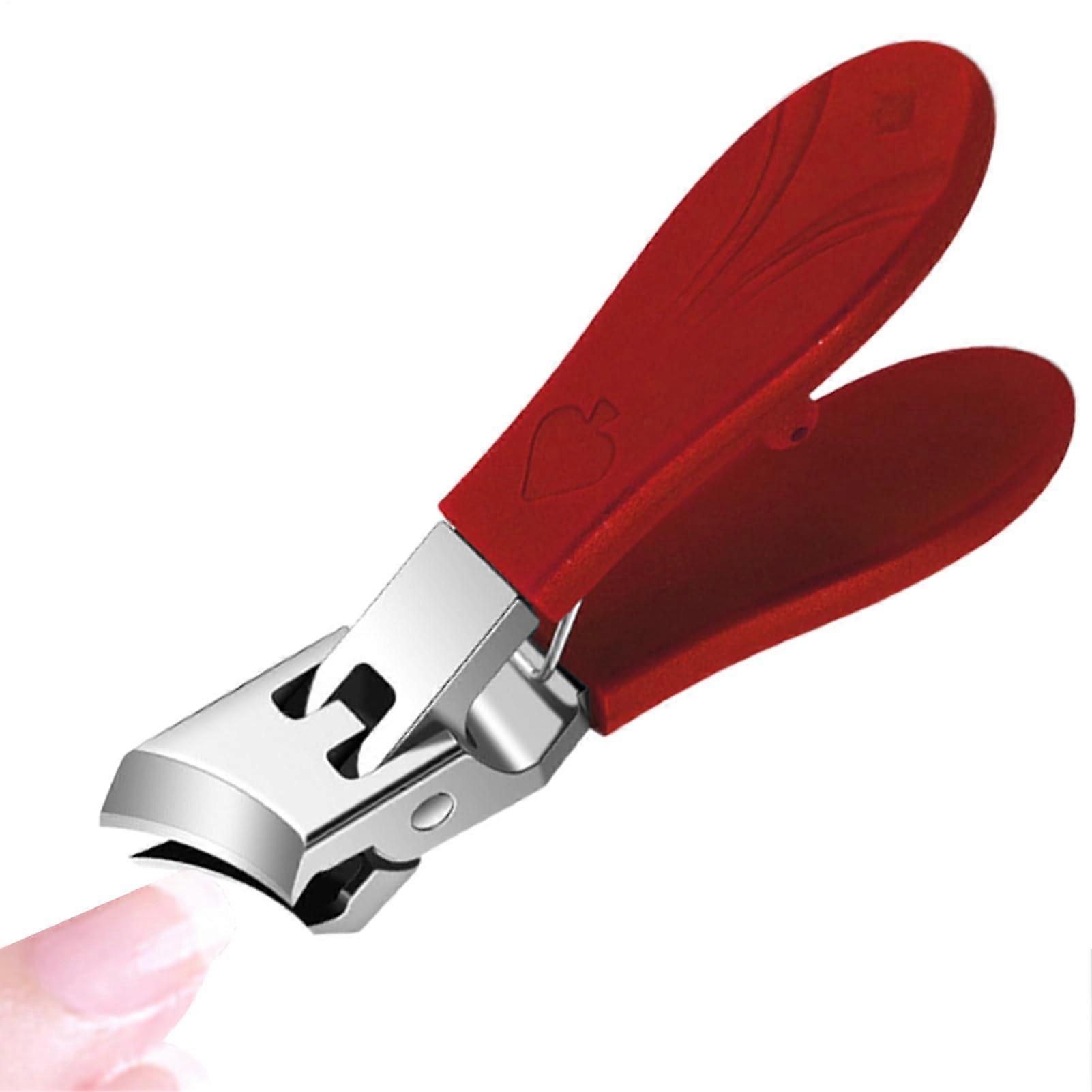 Ingrown Toenail Scissors Wide Opening With Splash Guard For Fingernails And Toenails Red Pedicure Tool For Adults
