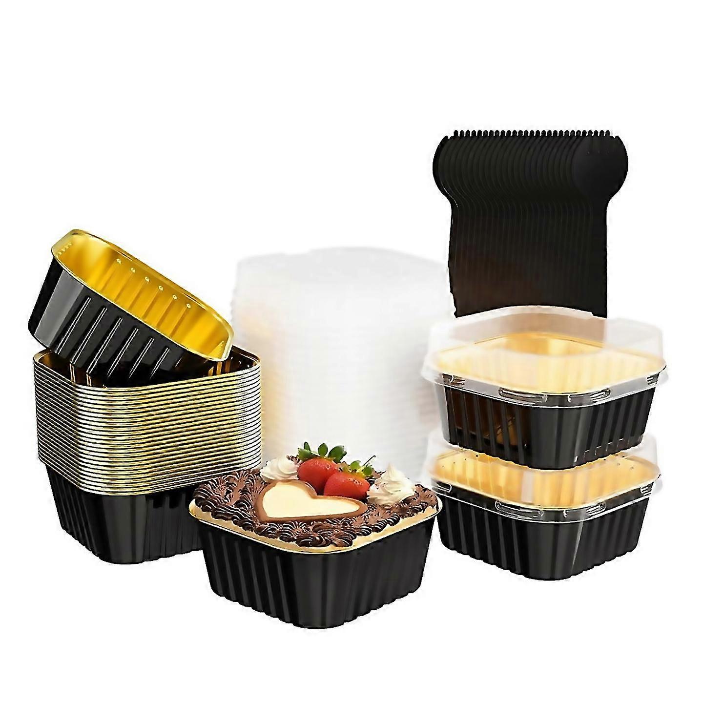 For Aluminum Foil Baking Cups With Lid And Spoon For Cake