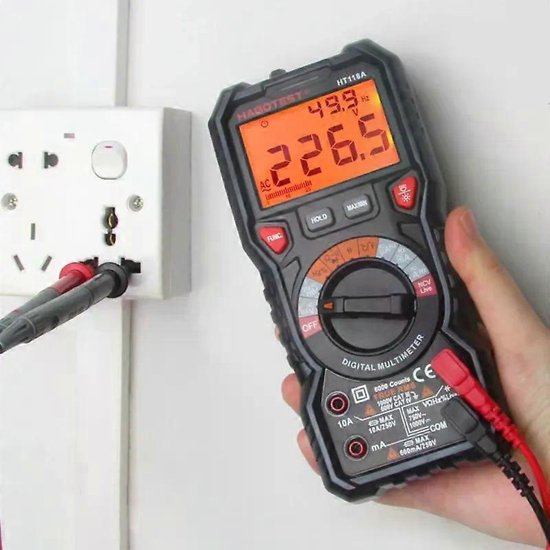 HT118A Multifunctional Digital Multimeter 6000 Counts True RMS Measurement Voltage Current Frequency Temperature NCV Test M89B