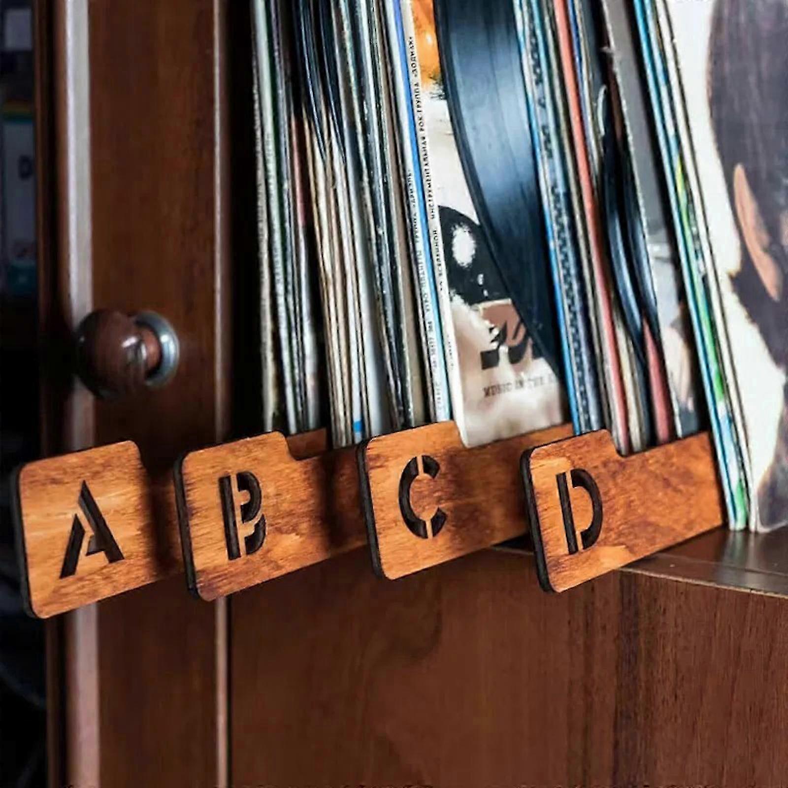 26PCS Alphabet Record Dividers A-Z Horizontal Vertikal, Holz Record Alphabet Separator Organizer 2025