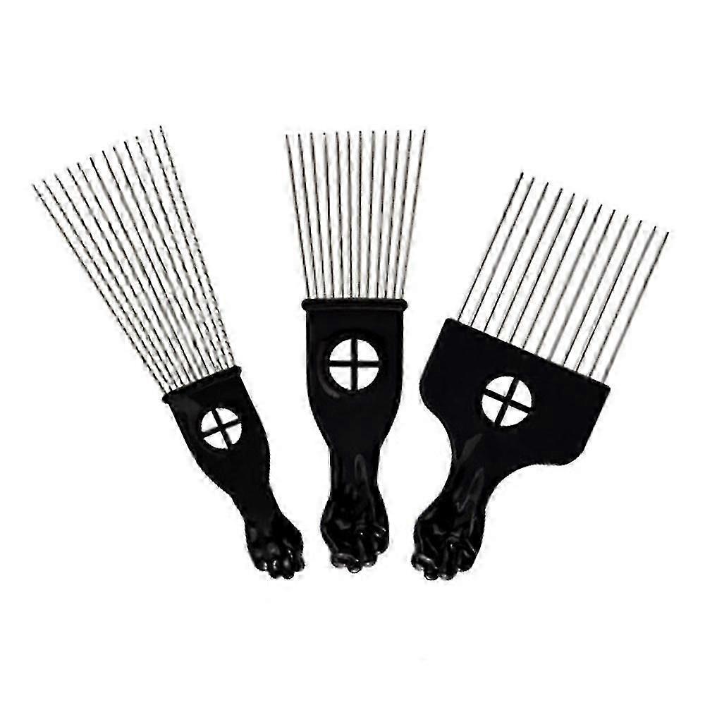 3 Pcs Combs Metal Comb Hair Picks Wide Tooth Picks Comb Salon Using