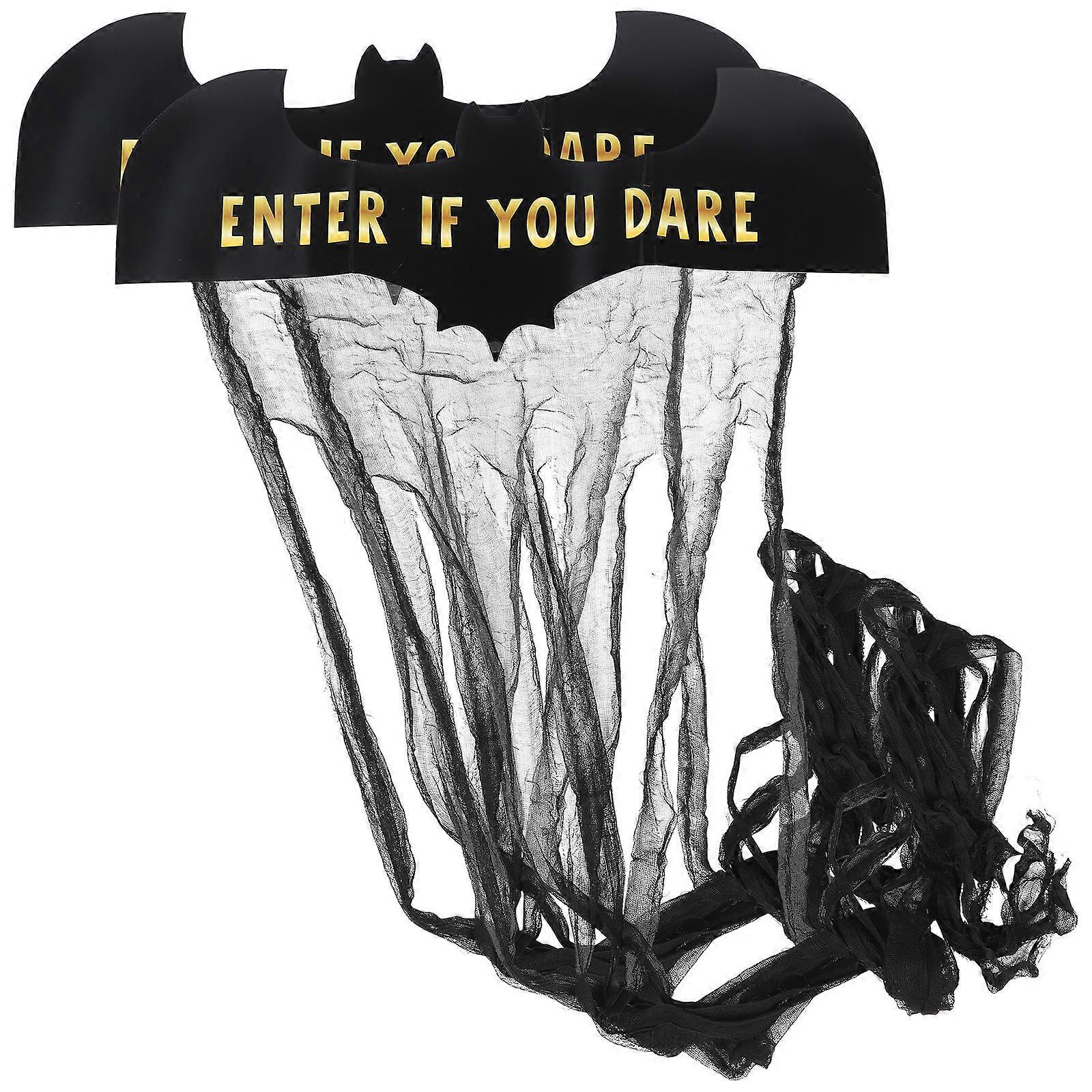2Pcs Black Bat Curtains Halloween Decor For Festival Background Prop With Polyester And Unique Shape Style