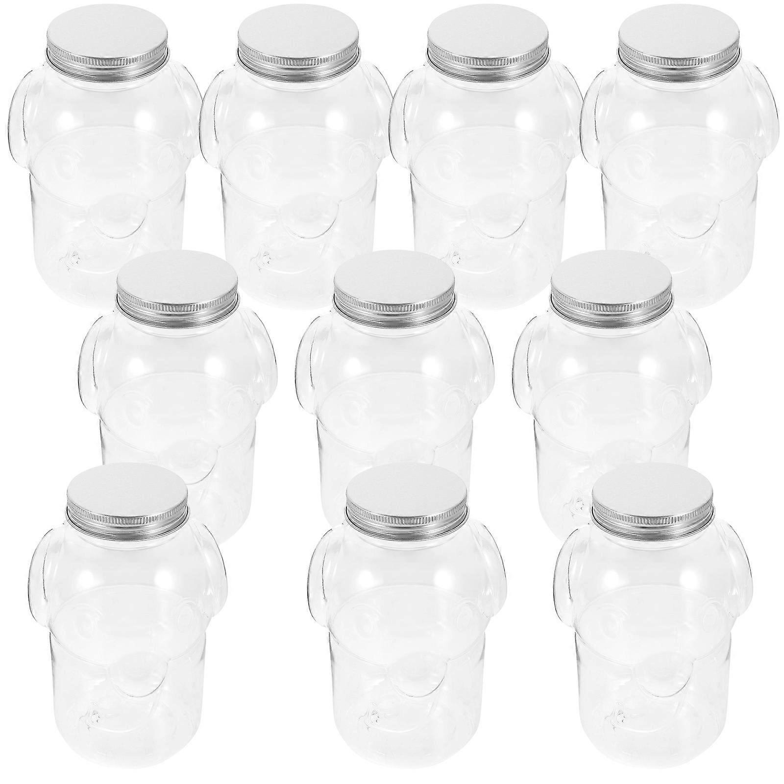 Reusable Beverage Bottles for Kitchen Use Transparent PET Material Lightweight Portable 10Pcs