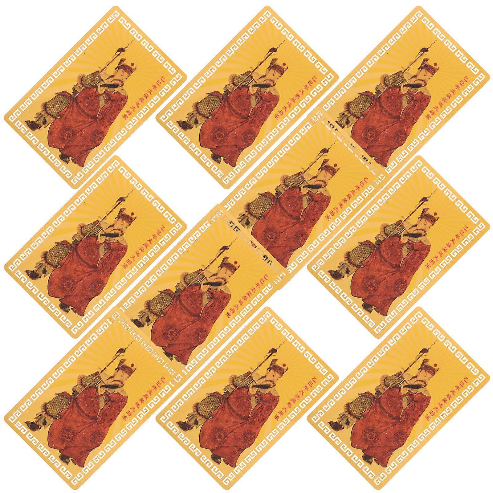 10Pcs Feng Shui Taisui Card Chinese Amulet For Good Year 8.60X5.40X0.10CM Traditional Design