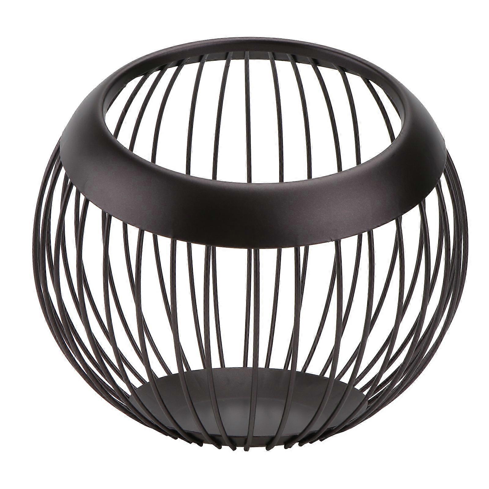 سلة تخزين حديثة من الحديد ، منظم سعة كبيرة لغرفة المعيشة ، المطبخ ، الفواكه ، الوجبات الخفيفة ، صندوق تخزين متعدد الأغراض ، داكن