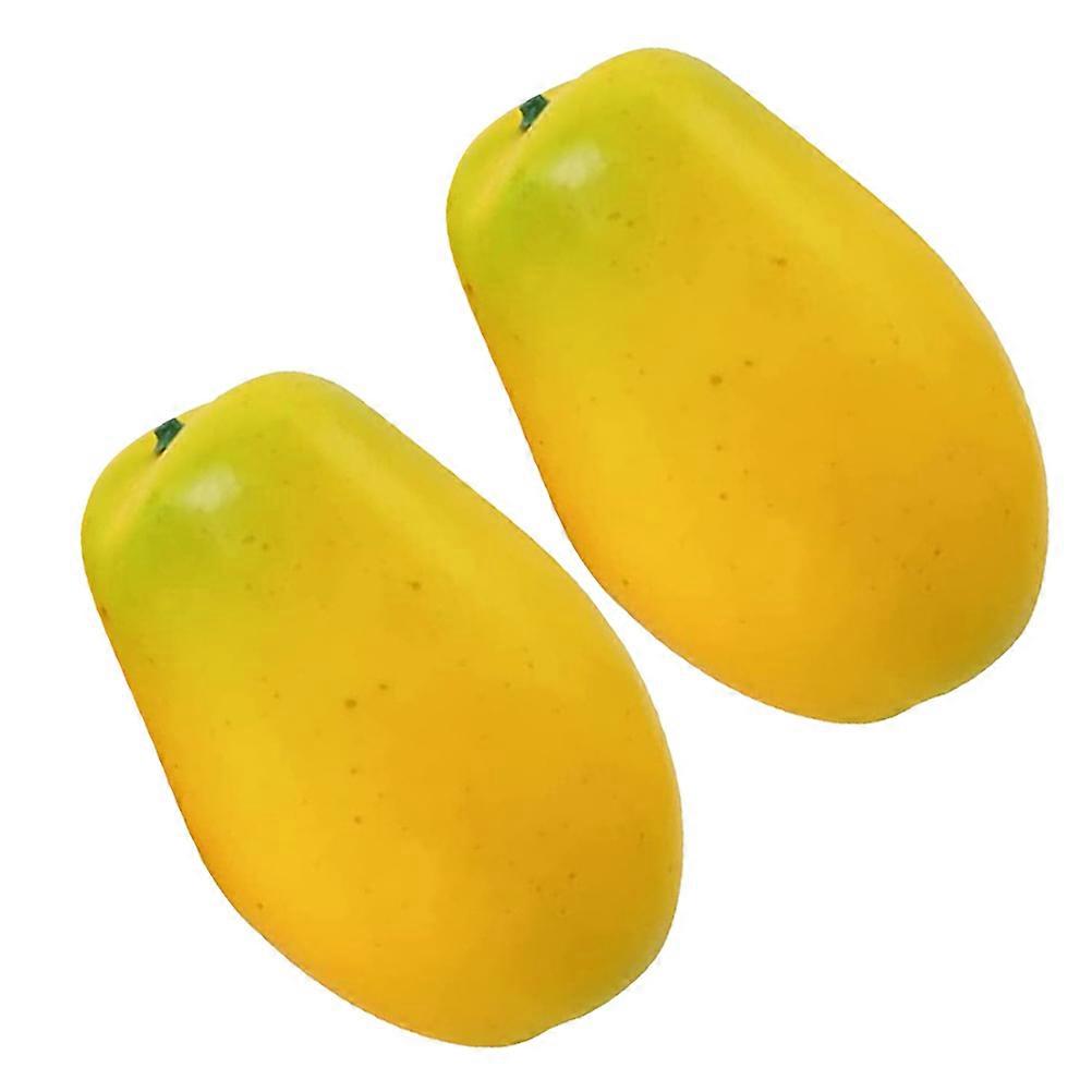 2pcs Artificial Papaya Fruit Ornament Realistic Faux Pawpaw Decorations for Party Table Decor Educational Photography Props Home Centerpieces