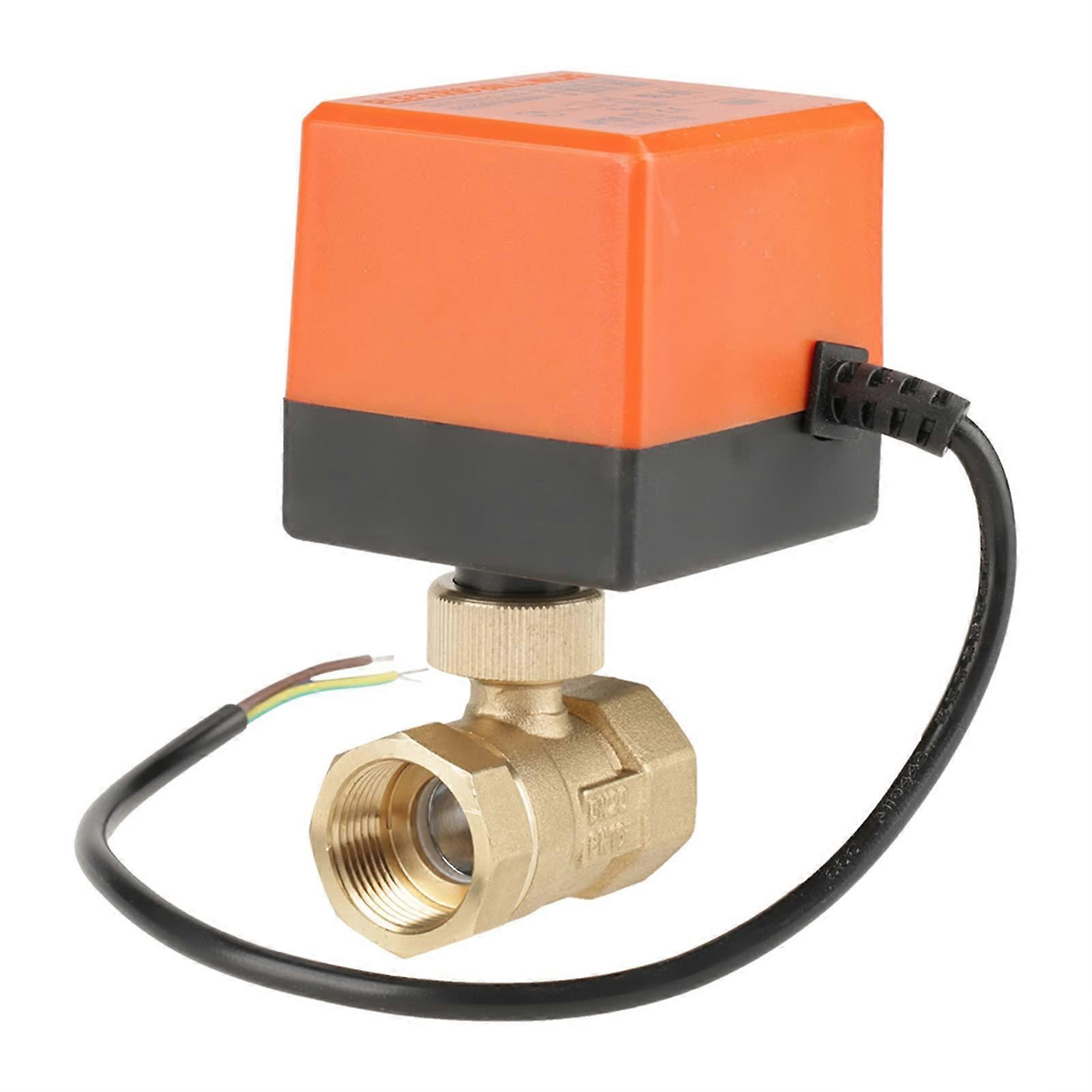 G3/4 Motorized Ball Valve AC 220V, DN20, 1.6 MPa, 2-Way Brass