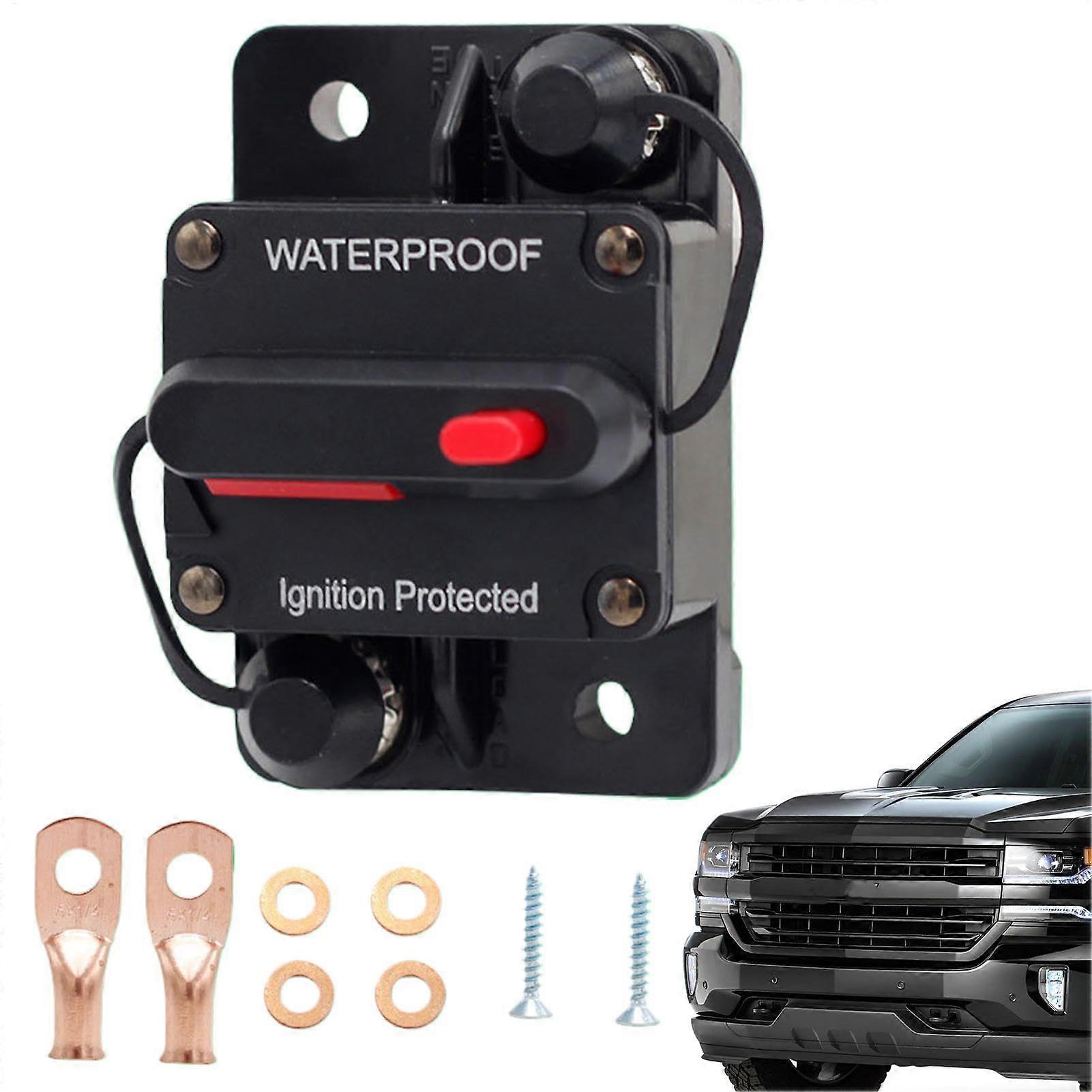 Circuit Breaker With Reset Button Waterproof Fuse Holder 60A Auto Circuit Manual Reset High Surge Protection Marine 300A