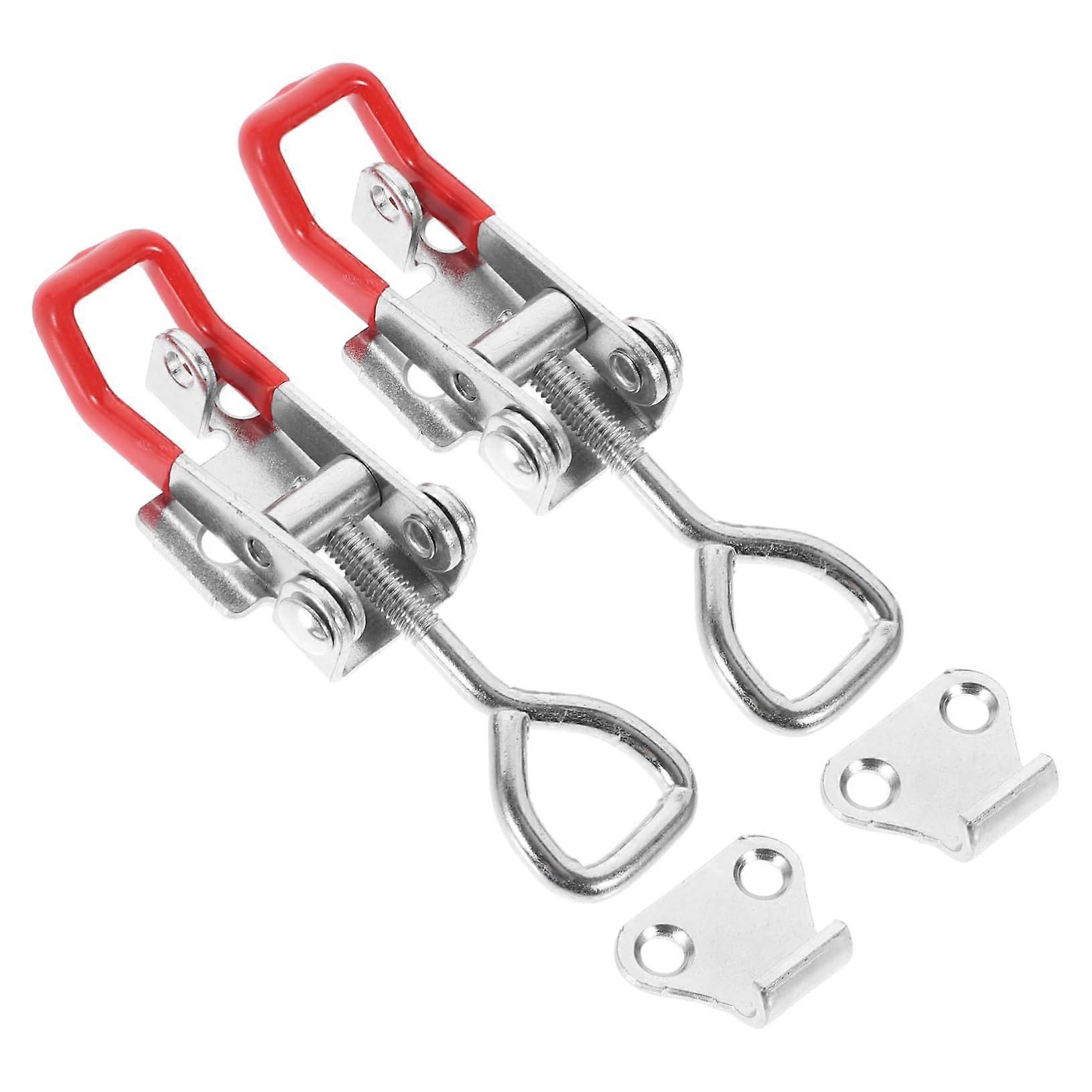 2 Pieces Adjustable Toggle Clamps Made of Sturdy Lever Latch for Cases, Boxes, and Industrial Applications with Lock Hole for Quick Access
