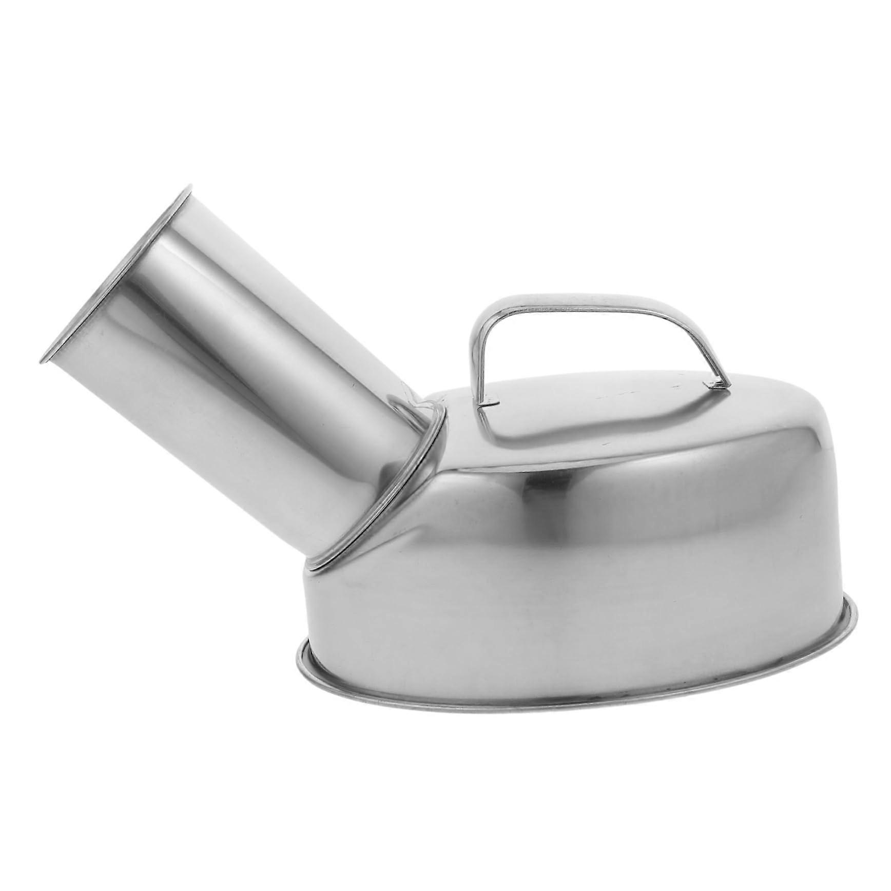 Stainless Steel Urinal for Men Women Seniors Rust Silver