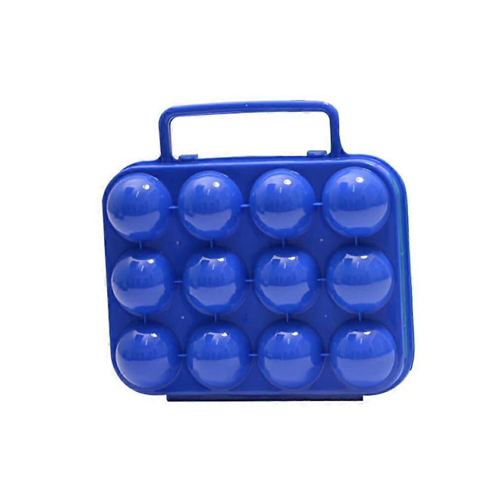 Egg Container Made of Plastic, Multifunctional Foldable Egg Holder, 12-Count Storage Box for Refrigerator, Camping, and Kitchen, Blue