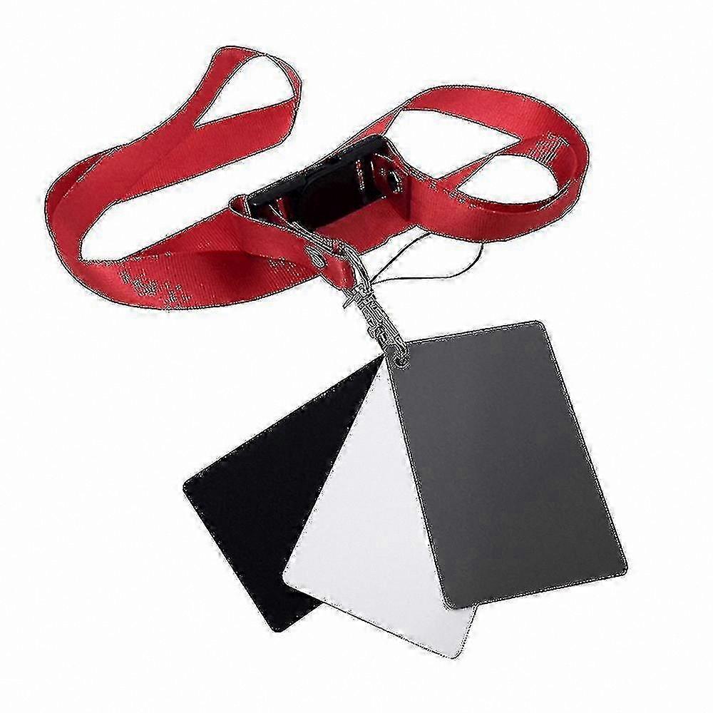 Digital Grey Card for DSLR Cameras with Neck Strap, 18% Gray Color Balance Photography Tool
