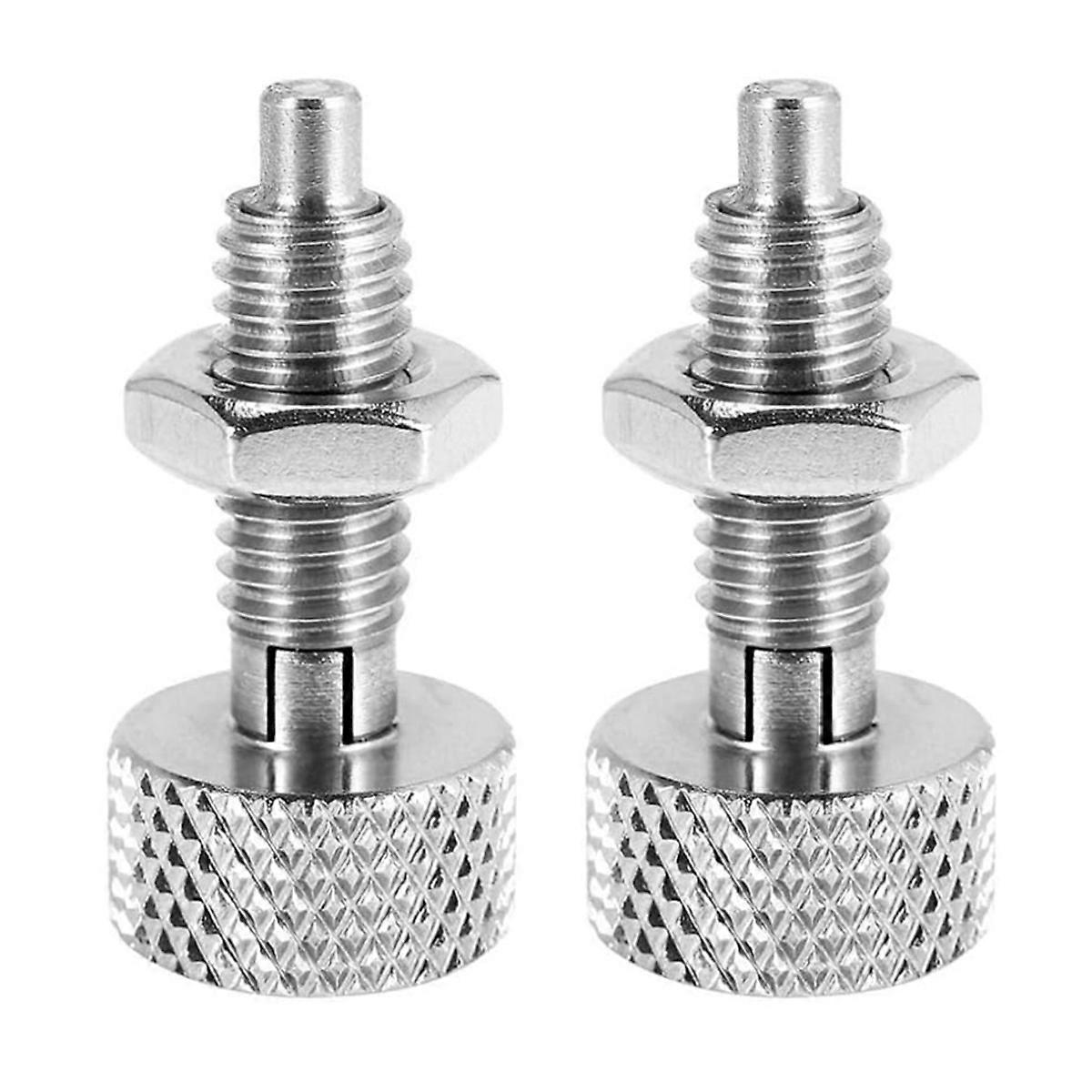 2Pcs Hand Retractable Spring Plunger, M16 Stainless Steel Quick Release Pin Lock Out Pin with Nut and Knurled Handle