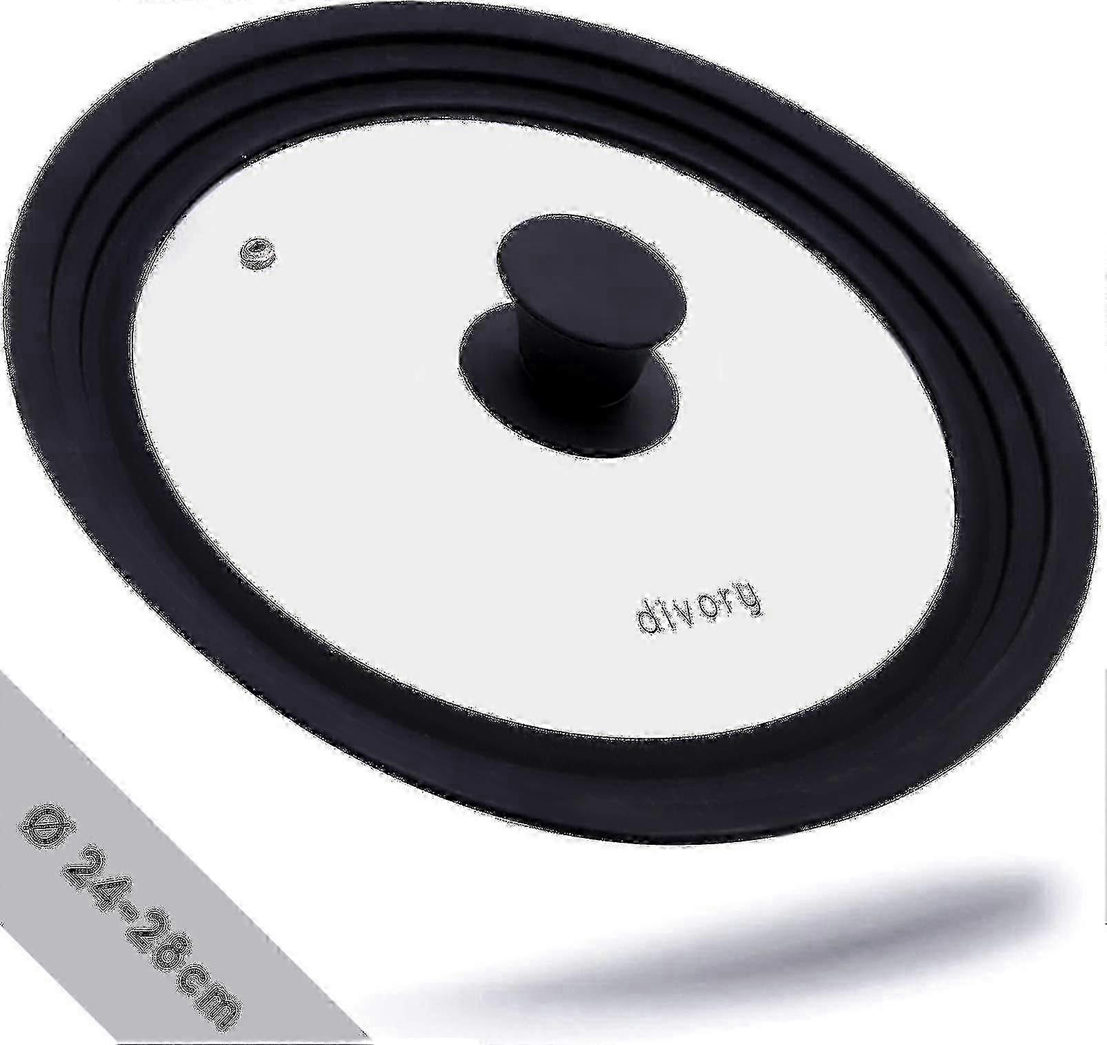 Universal Lid 28, 30 And 32 Lid Glass Lid With Silicone Edge