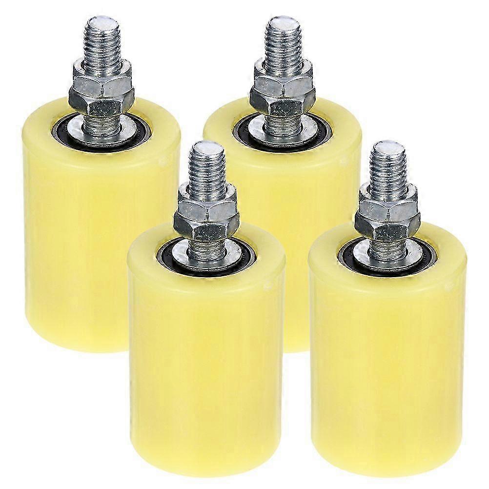 4pcs Sliding Gate Guide Rollers Heavy Duty Rail Support Nylon Wheels