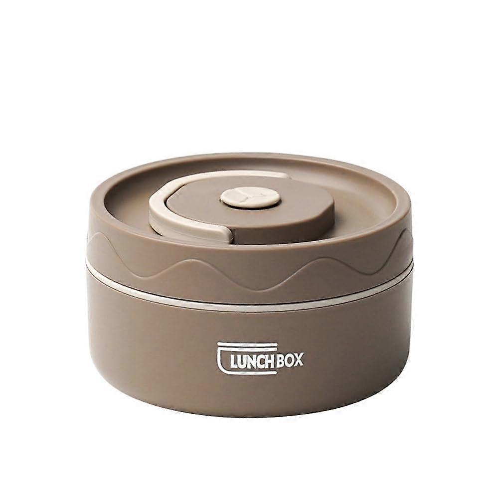 Food Warm Lunch Container Stainless Steel Thermal Lunch Container Portable Bento Box Brown Color