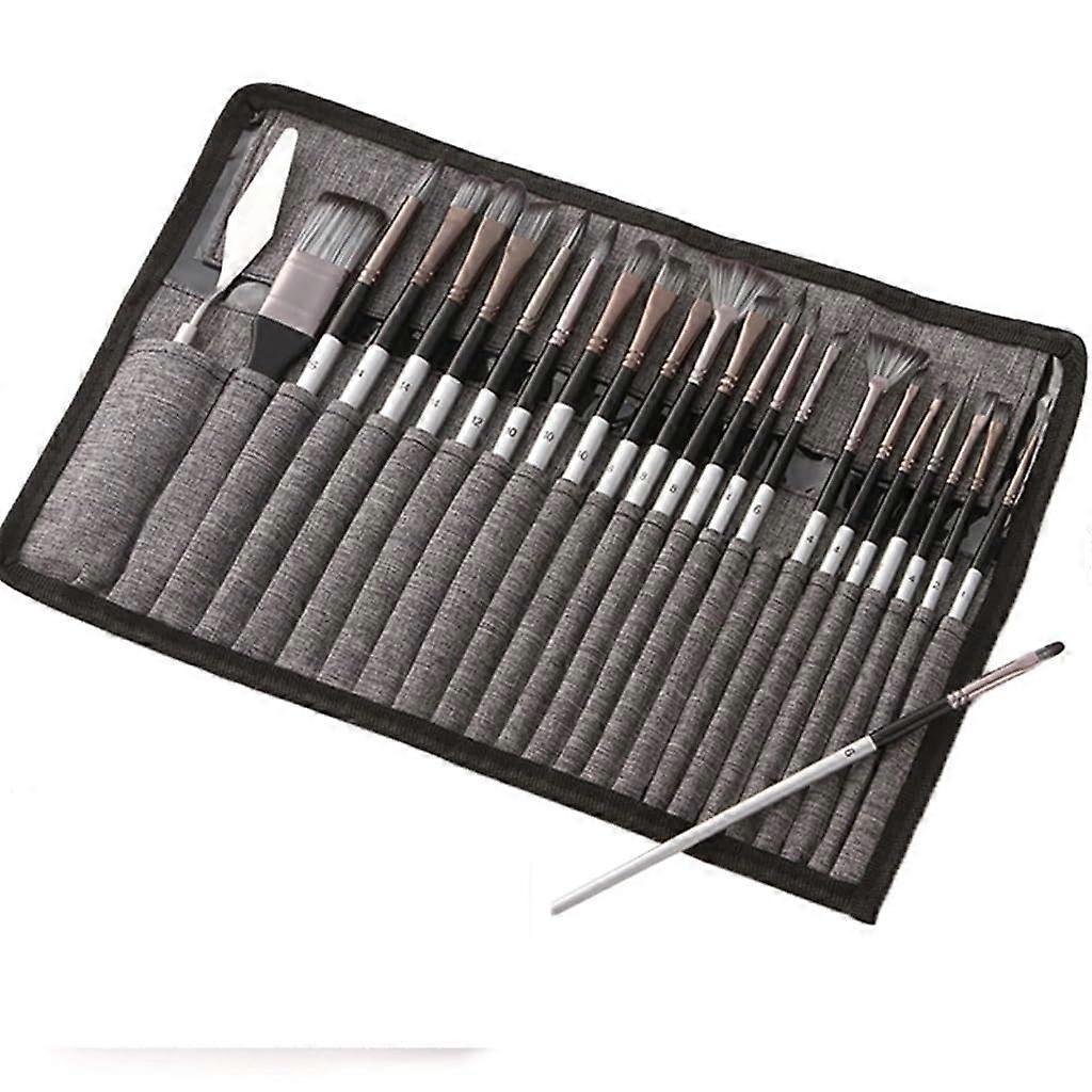 Watercolour Brush Set Nylon Bristles, 24-Piece, Multi-Purpose Painting Tools, Portable Art Brushes
