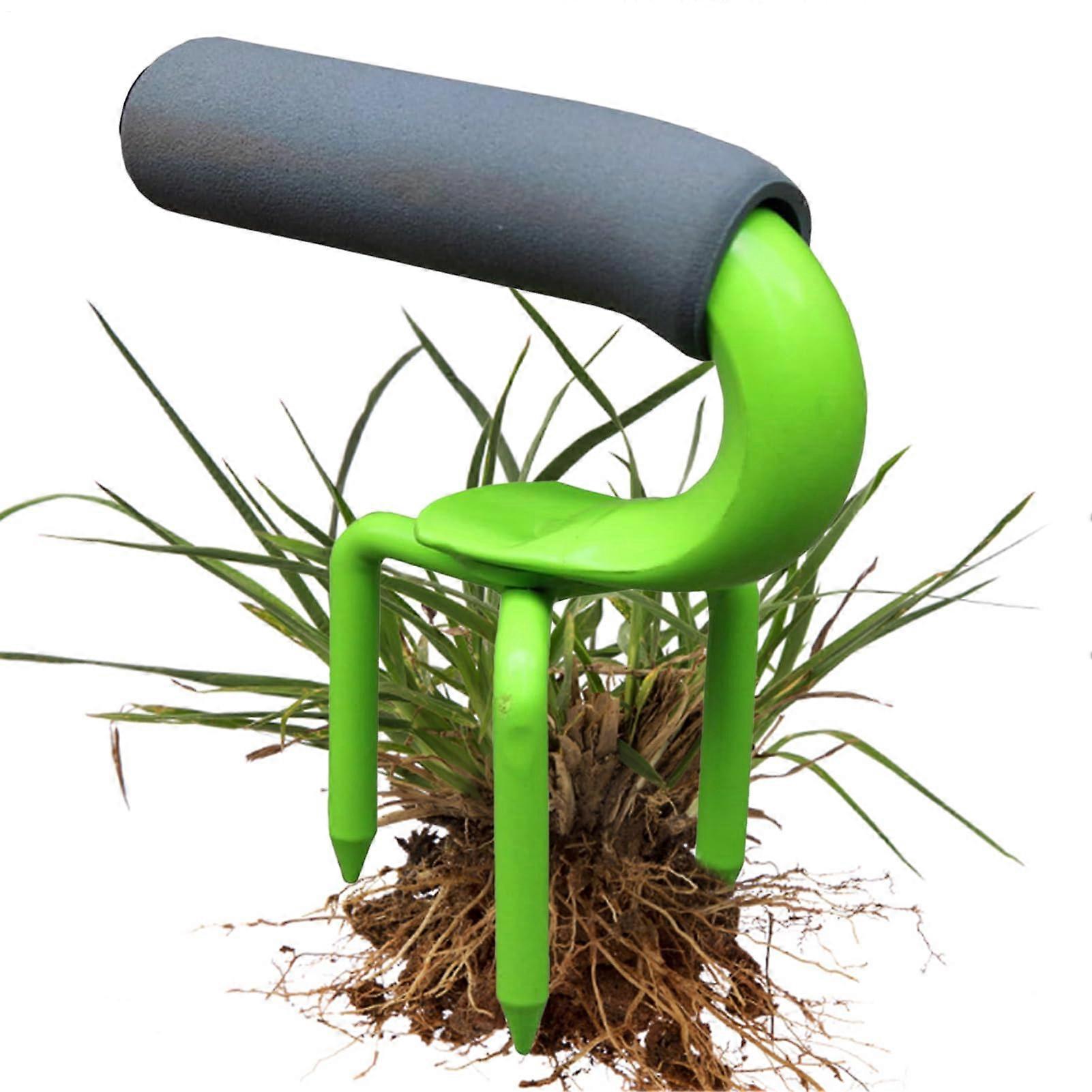Garden Hand Rake with Steel Claws, Rust Resistant Soil Loosener, Manual Fork Tiller Tool for Transplanting and Digging